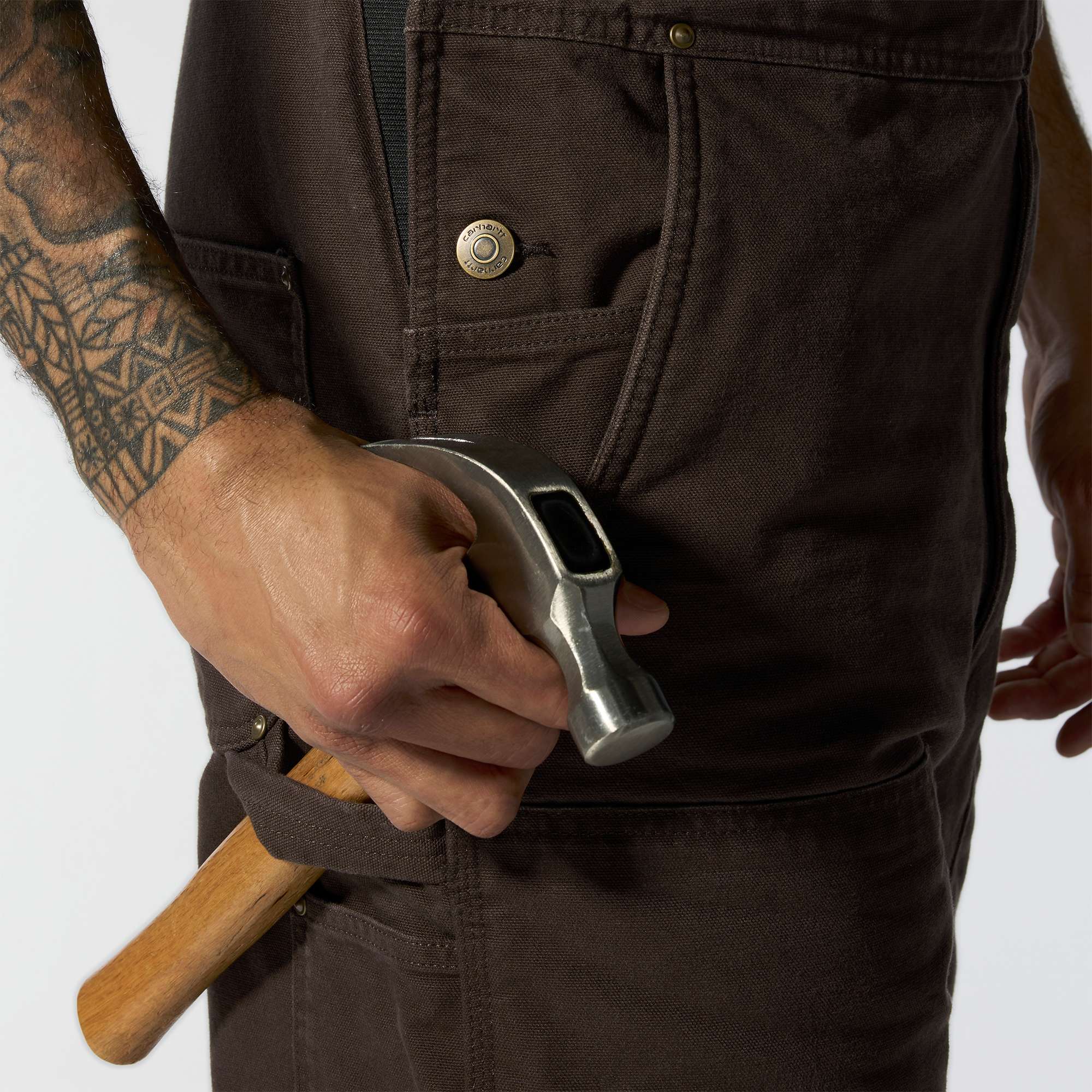Men's washed duck insulated overalls