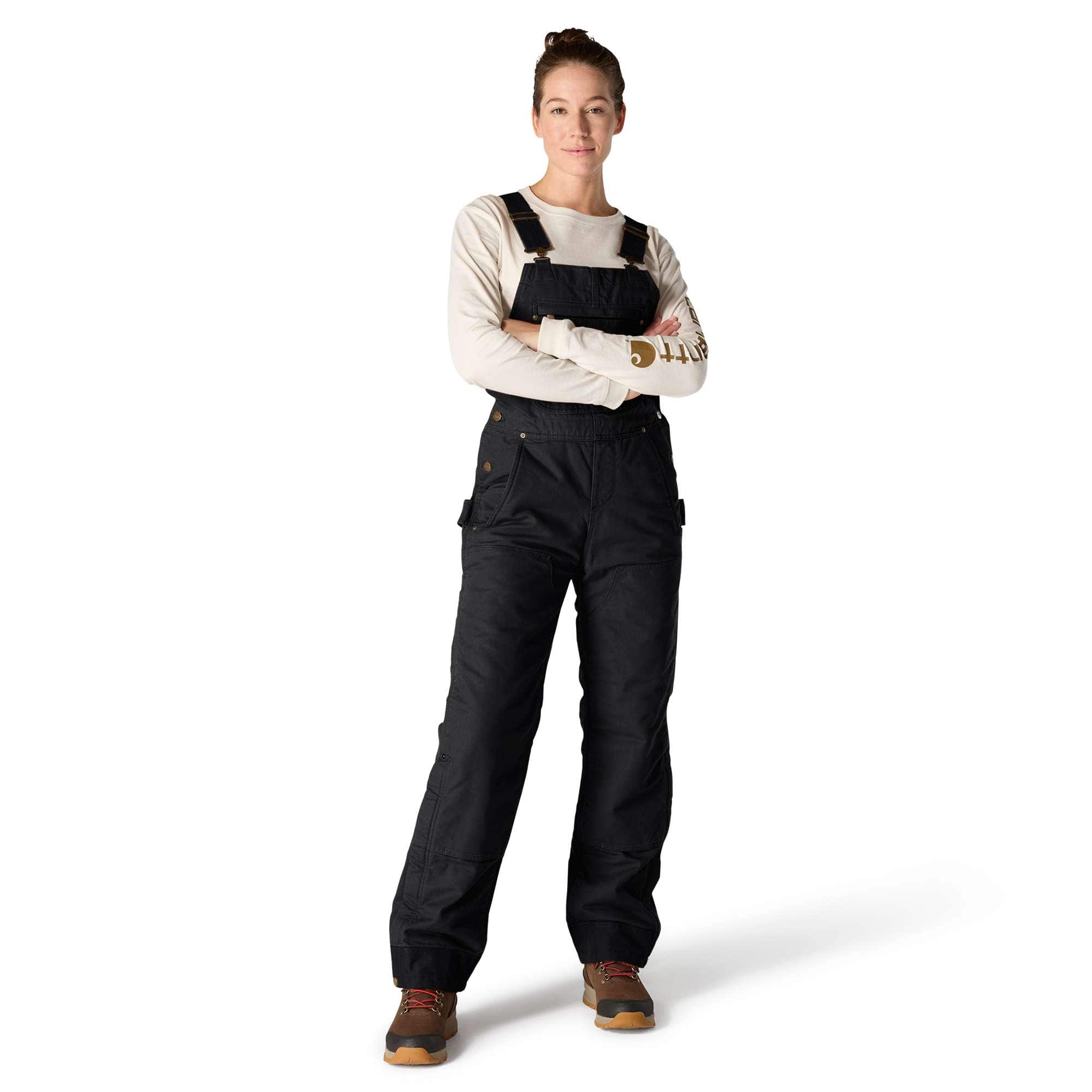 Women's washed duck insulated overalls