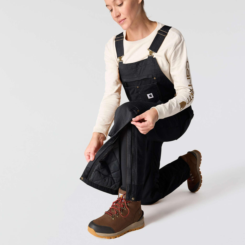 Women's washed duck insulated overalls