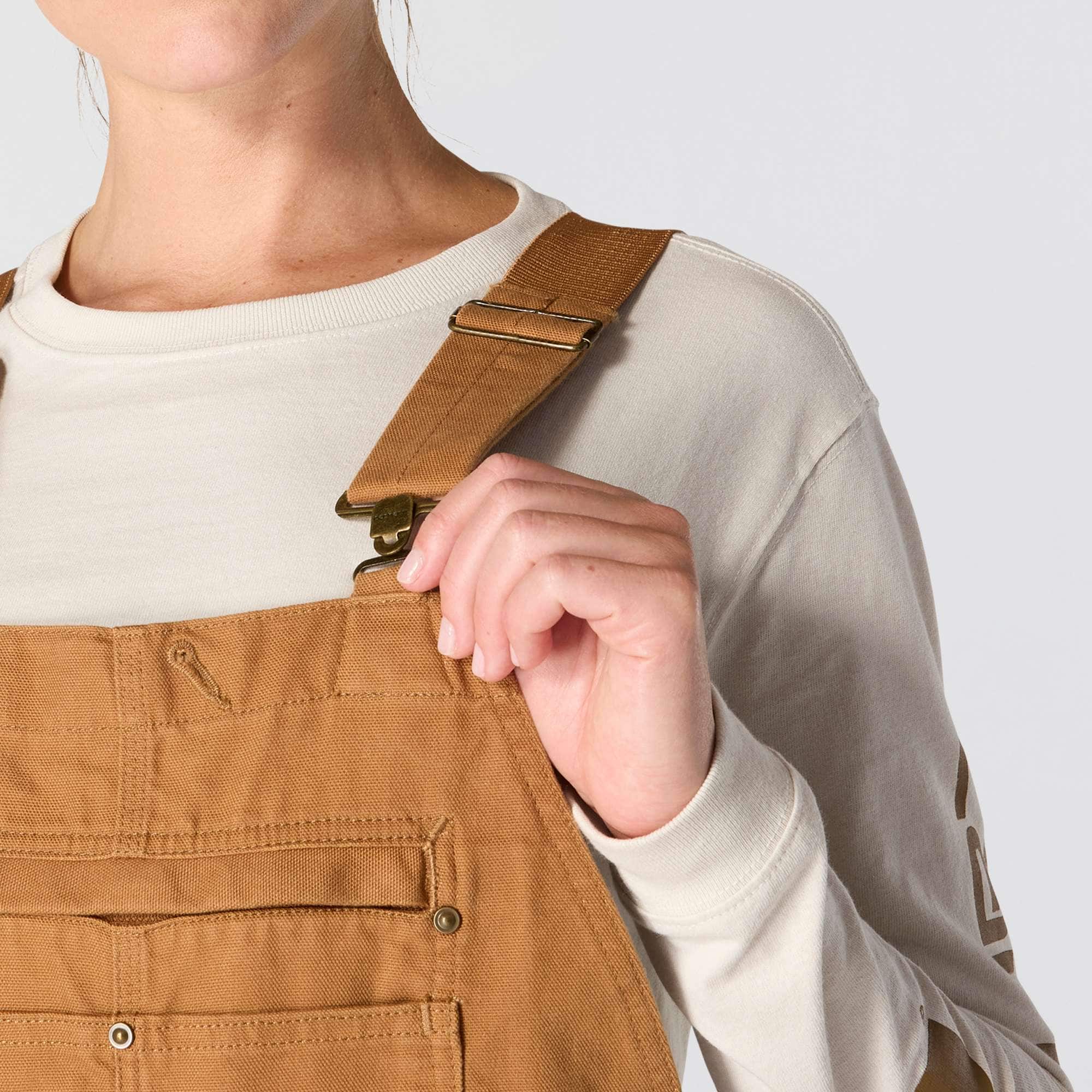 Women's washed duck insulated overalls
