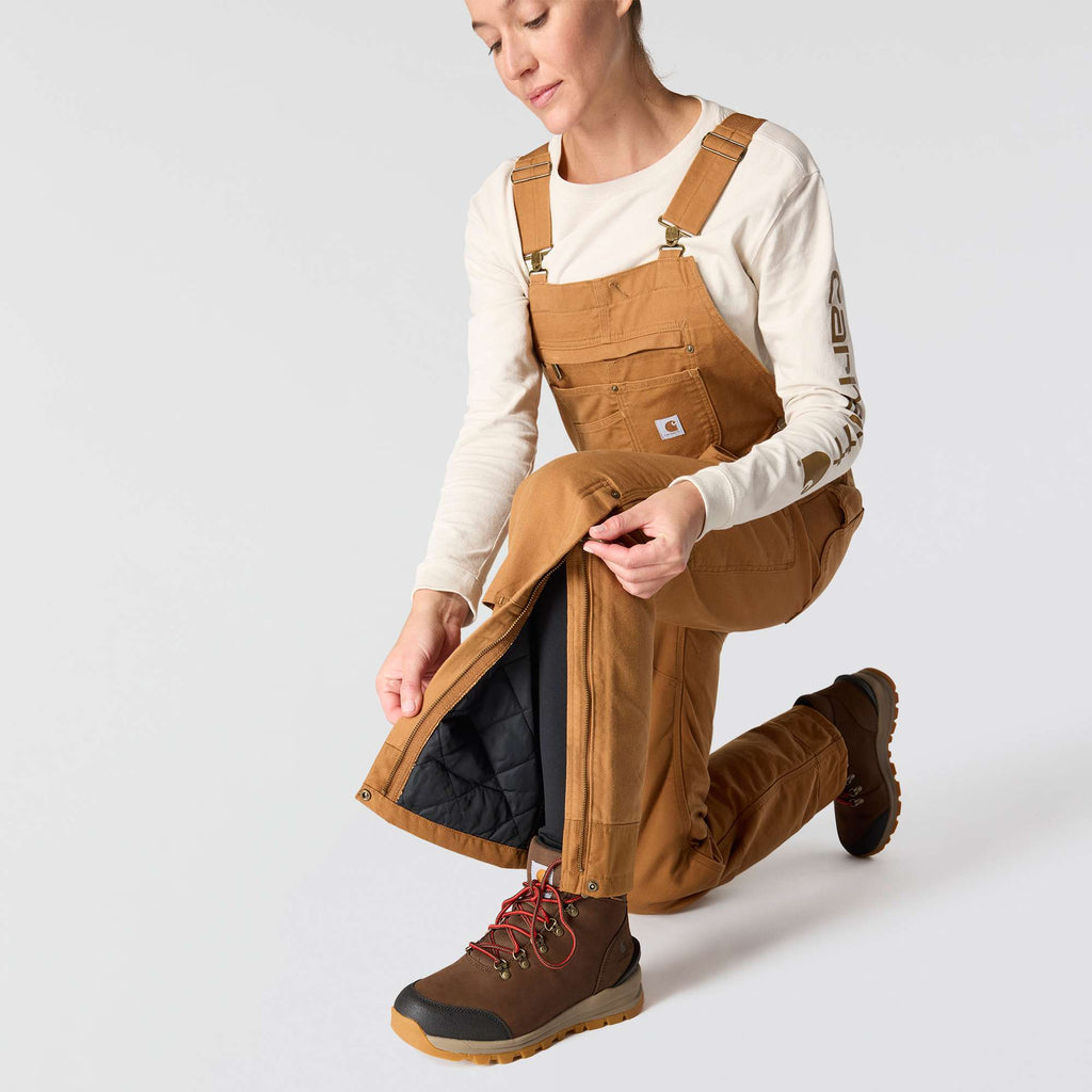 Women's washed duck insulated overalls