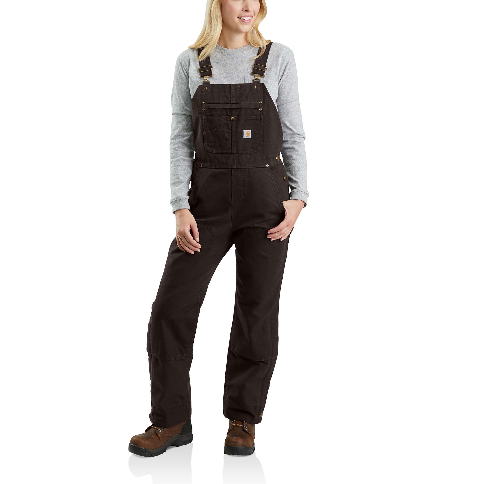 Women's washed duck insulated overalls