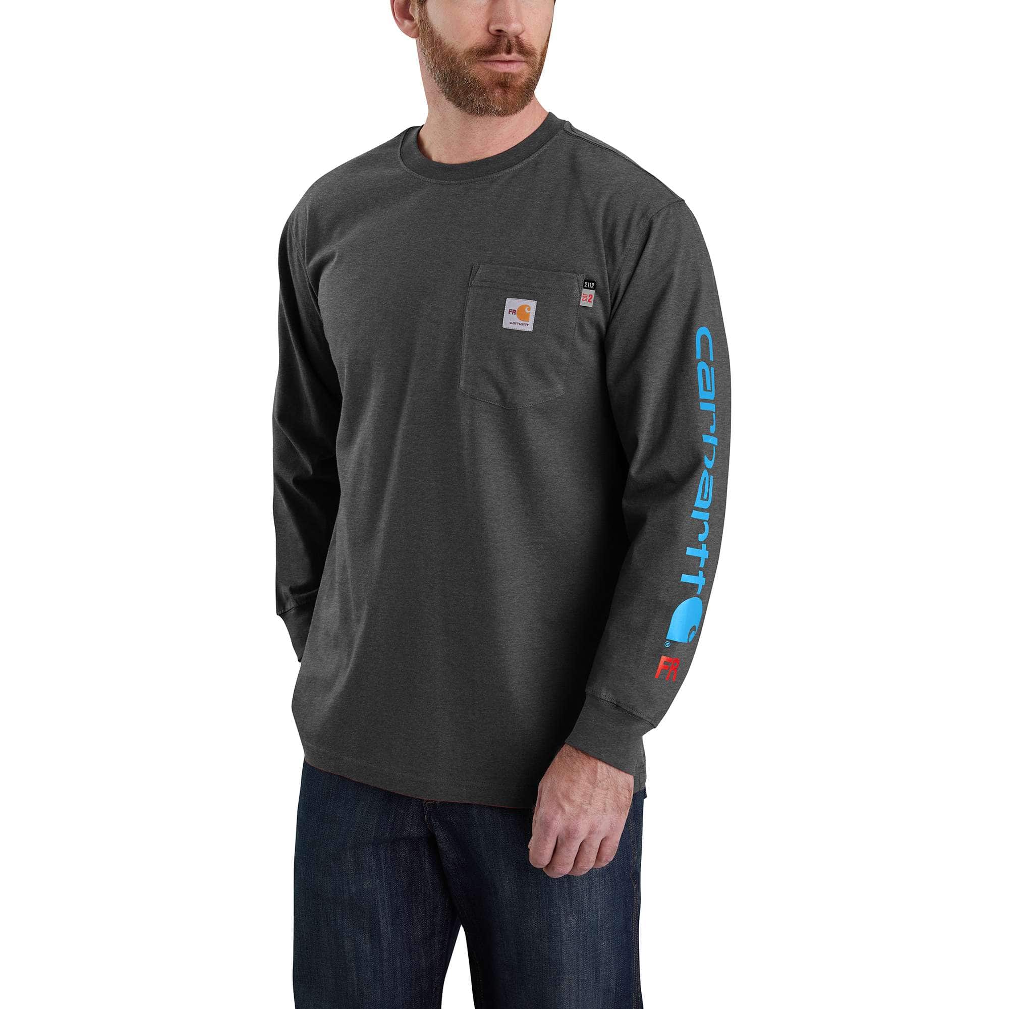 Men's fr force irvine loose fit long sleeve logo t-shirt - flame resistant shirts 