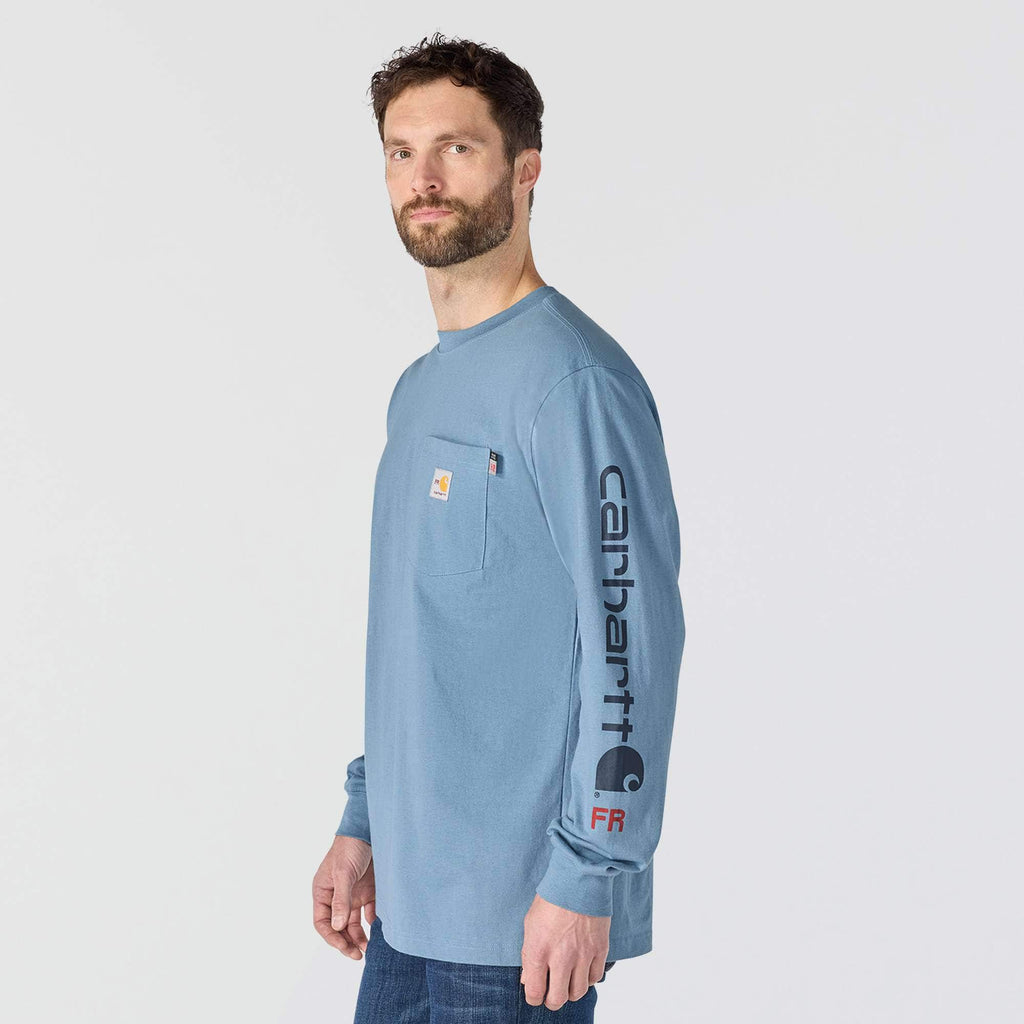 Men's fr force irvine loose fit long sleeve logo t-shirt - flame resistant shirts 