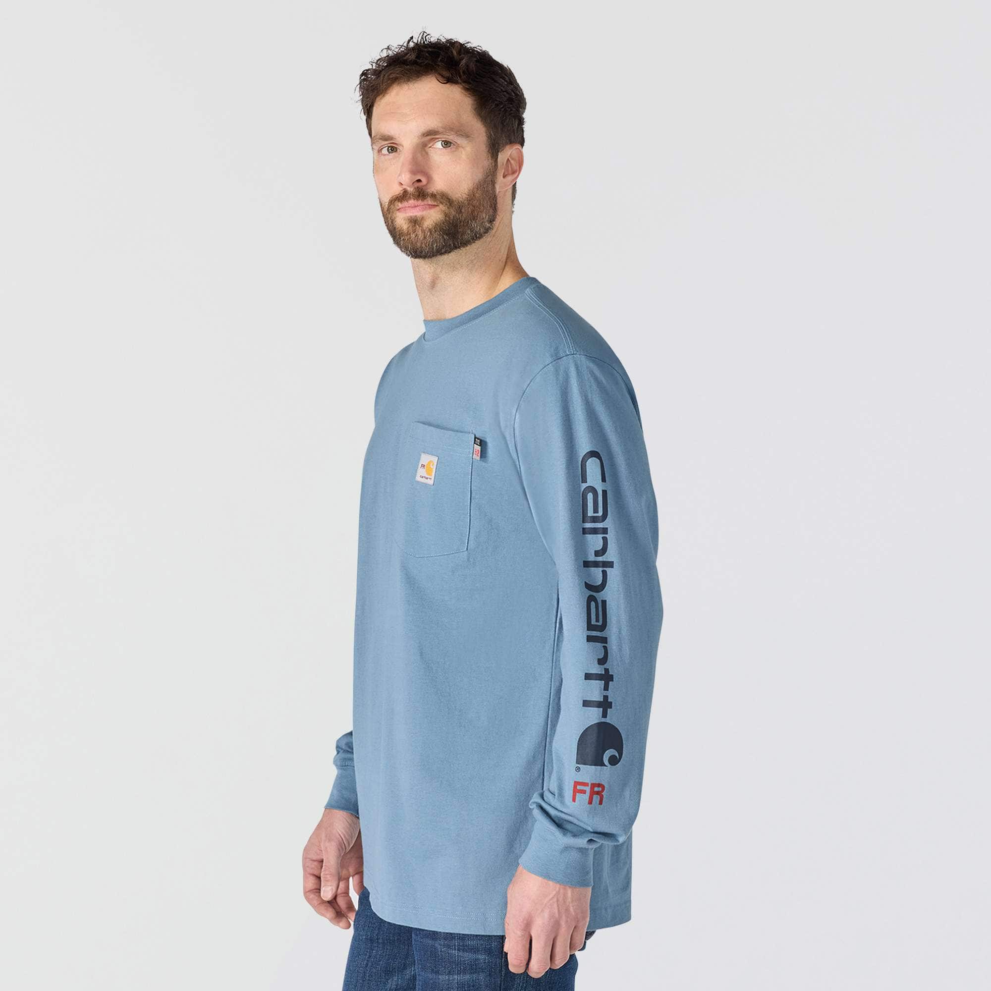 Men's fr force irvine loose fit long sleeve logo t-shirt - flame resistant shirts 
