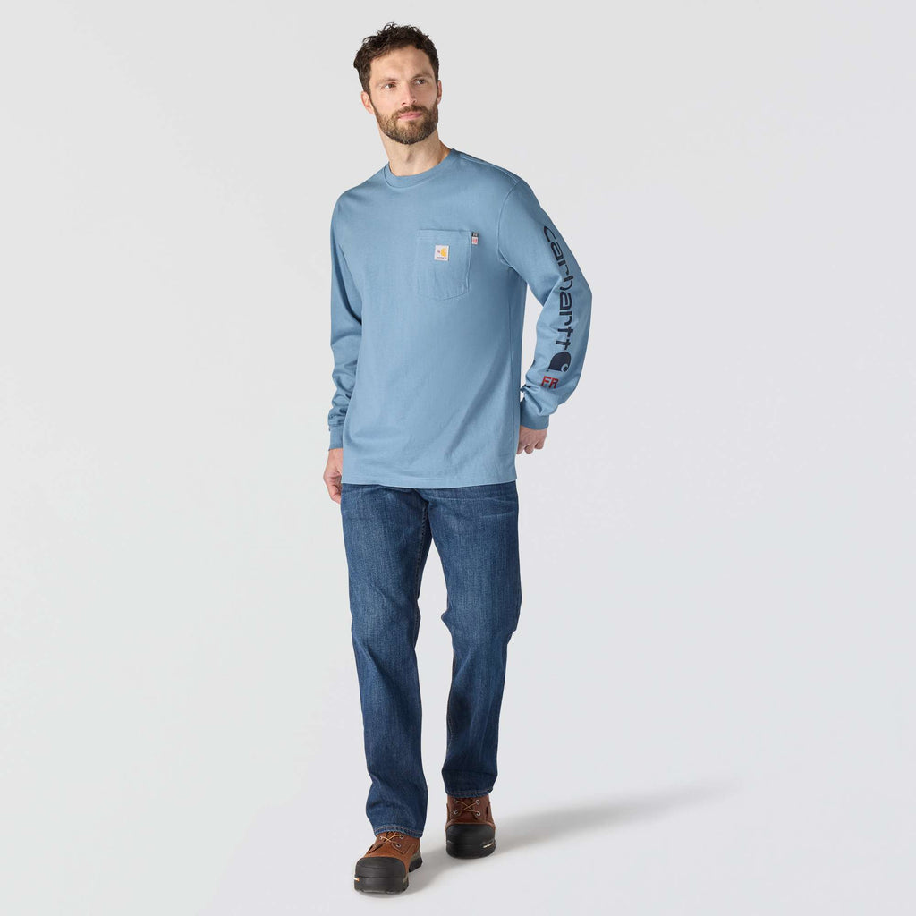 Men's fr force irvine loose fit long sleeve logo t-shirt - flame resistant shirts 