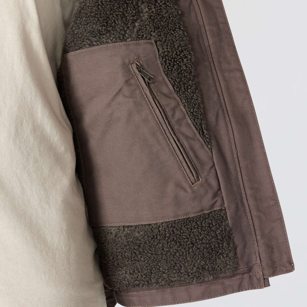 Women's washed duck sherpa-lined mock neck vest 