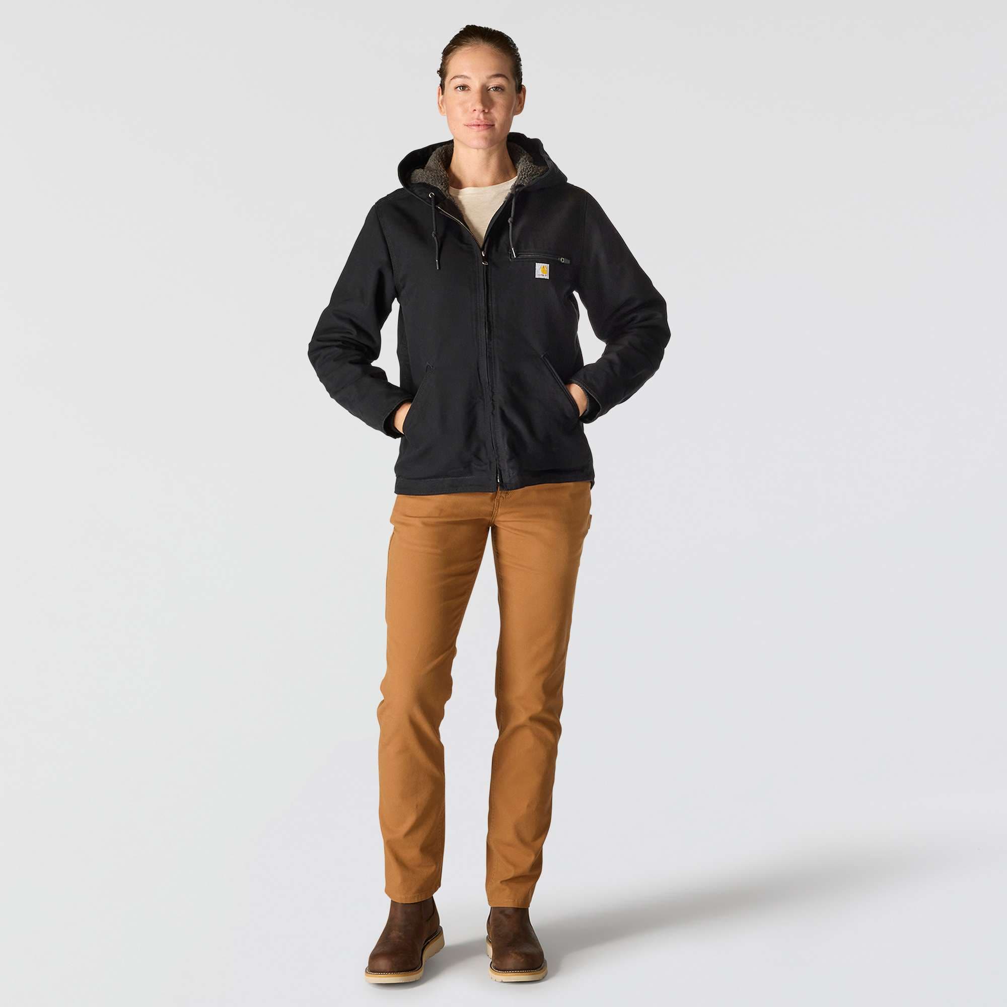 Women's iconic sierra washed duck sherpa-lined jacket