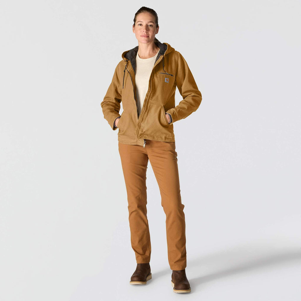 Women's iconic sierra washed duck sherpa-lined jacket