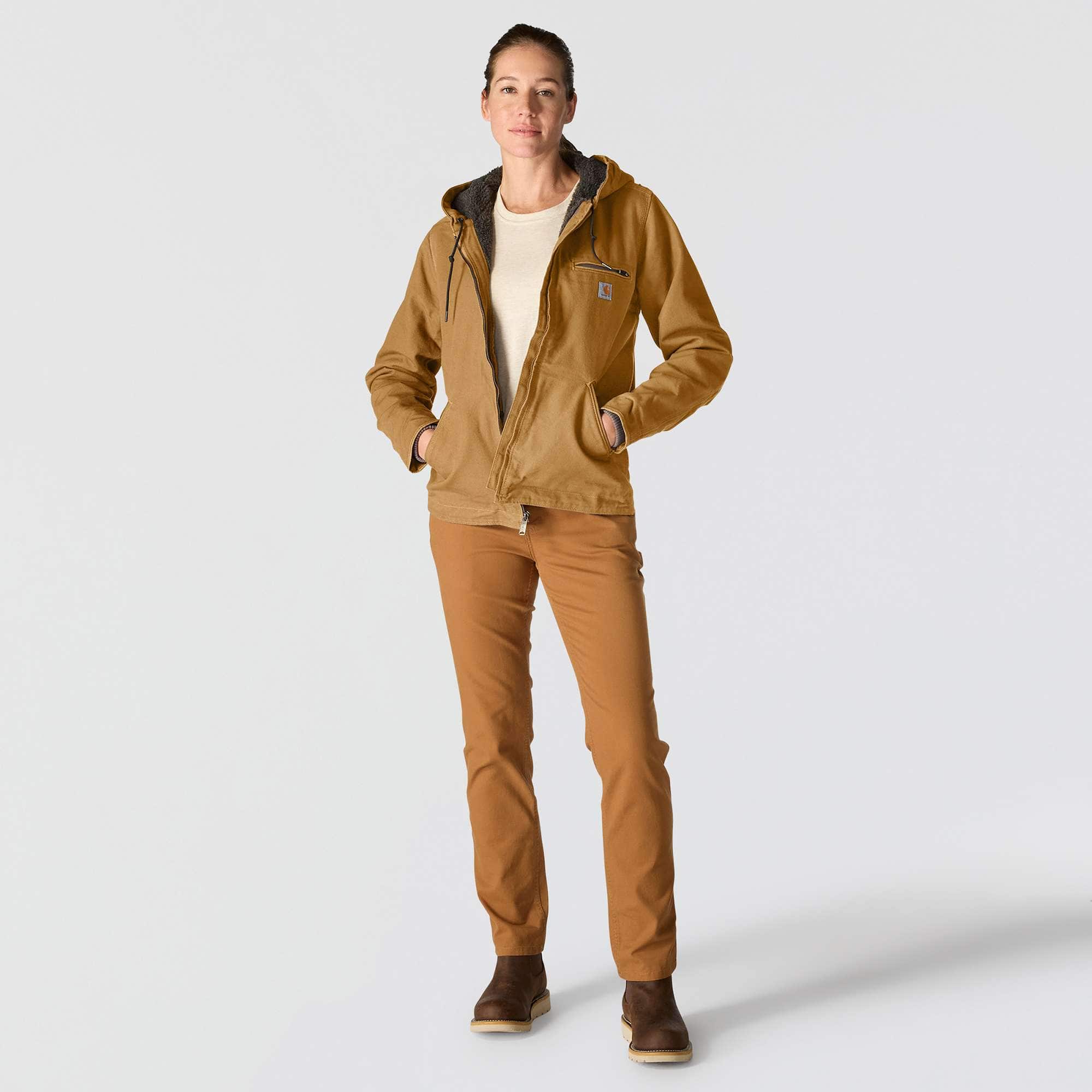 Women's iconic sierra washed duck sherpa-lined jacket