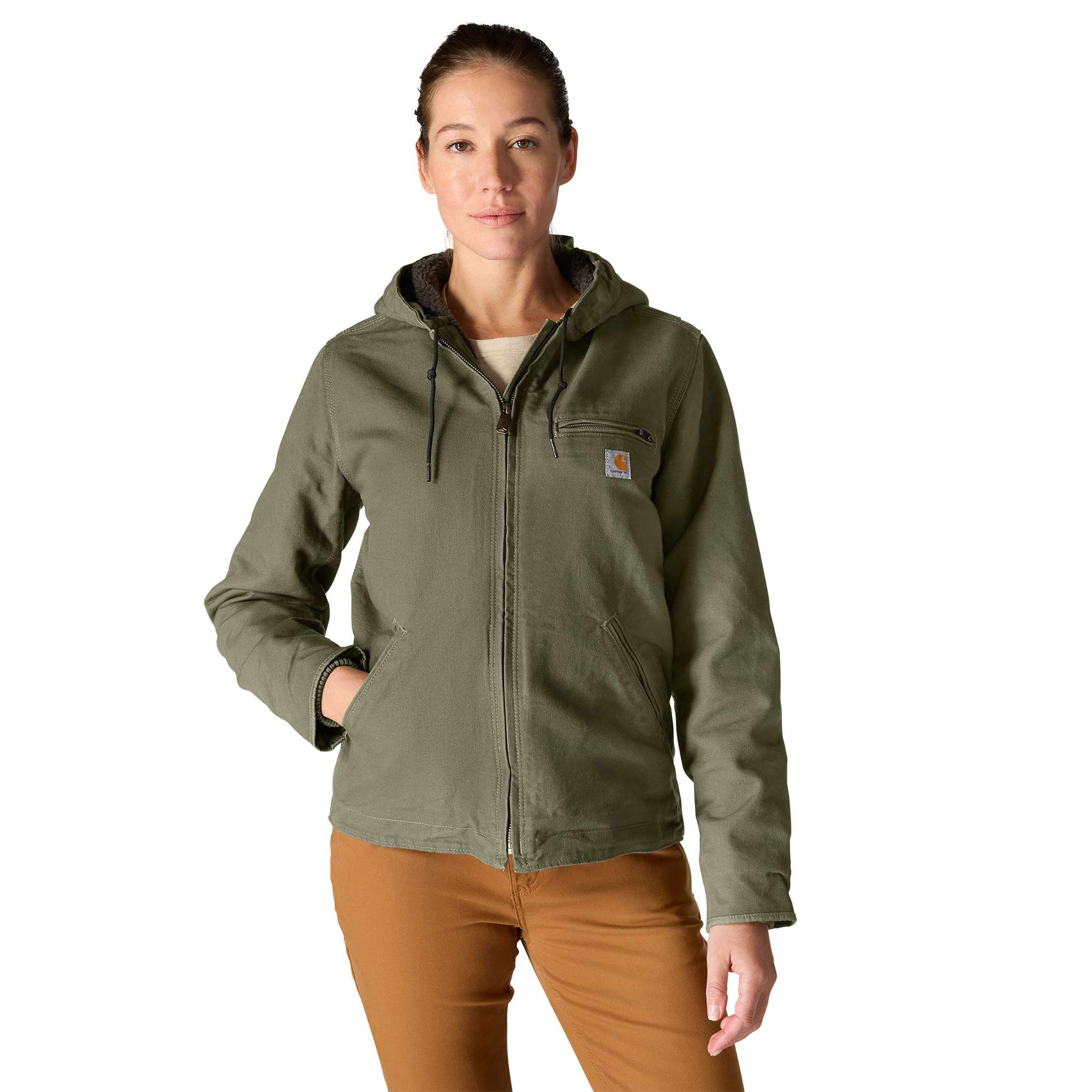 Women's iconic sierra washed duck sherpa-lined jacket