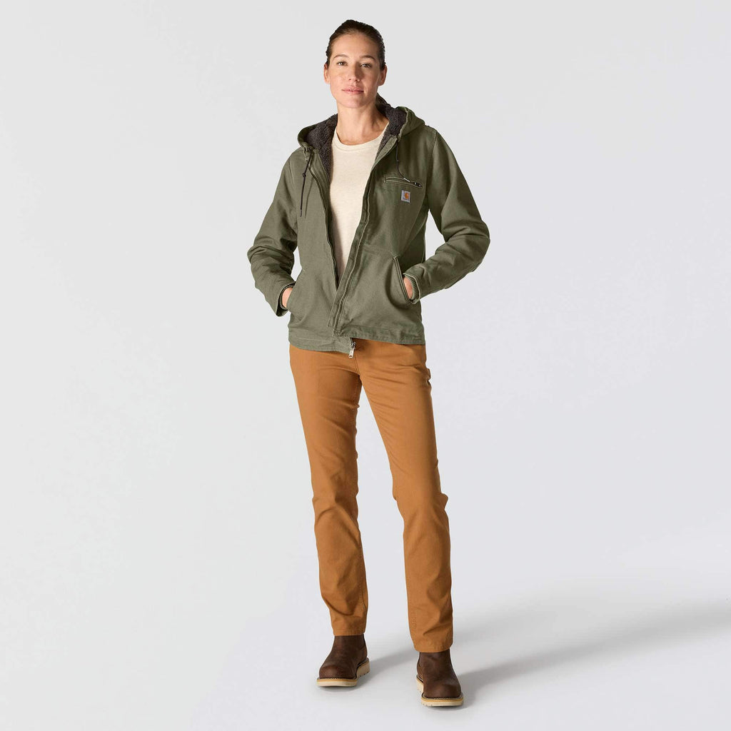 Women's iconic sierra washed duck sherpa-lined jacket