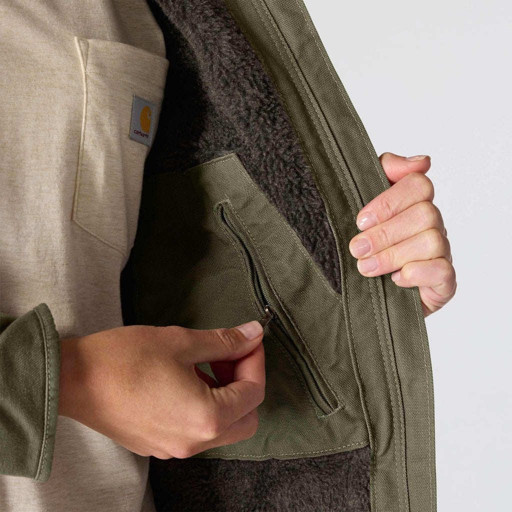 Women's iconic sierra washed duck sherpa-lined jacket