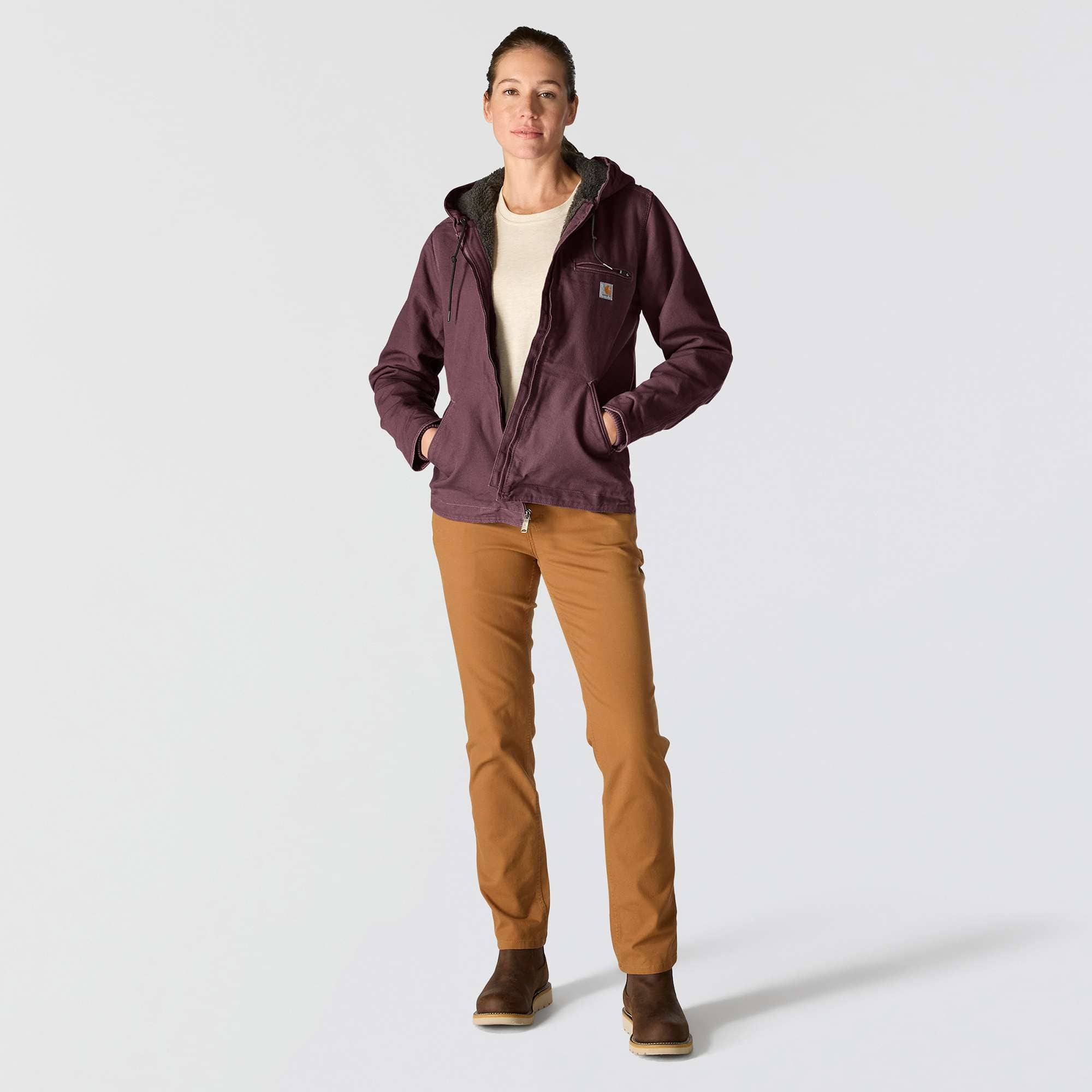Women's iconic sierra washed duck sherpa-lined jacket