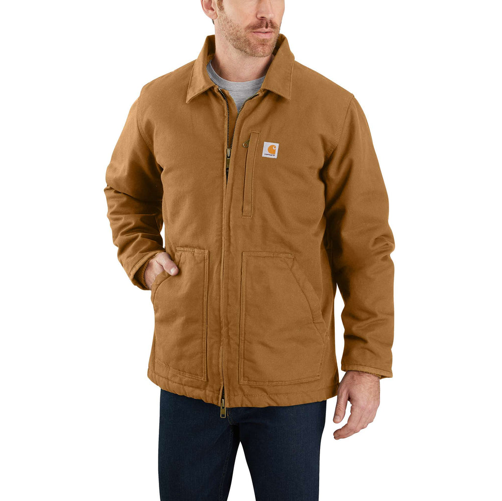 Men's washed duck sherpa-lined ridge coat