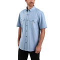 Men's fort loose fit short sleeve chambray shirt - men's work shirts 