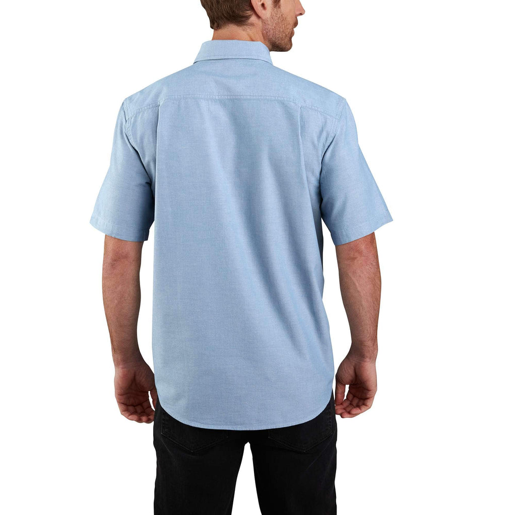 Men's fort loose fit short sleeve chambray shirt - men's work shirts 