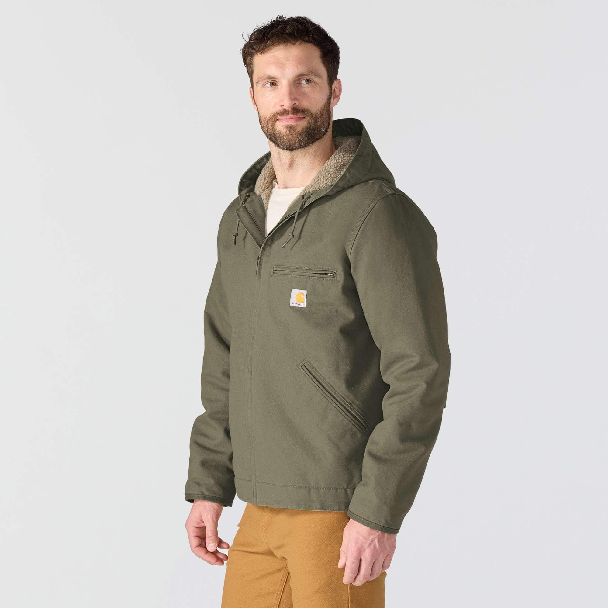 Men's  washed duck sierra sherpa-lined jacket