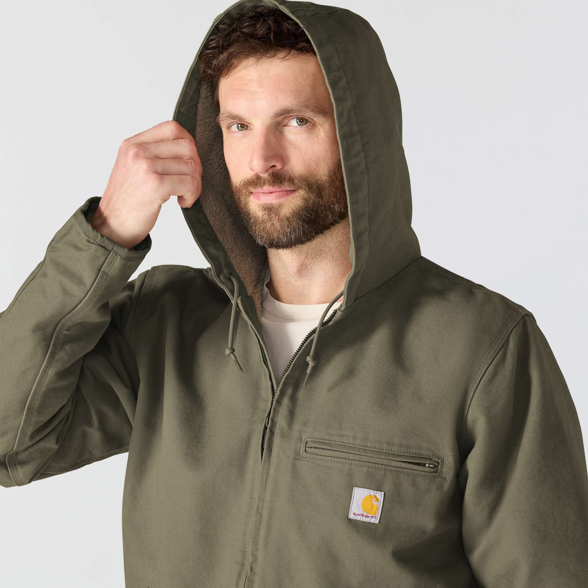 Men's  washed duck sierra sherpa-lined jacket