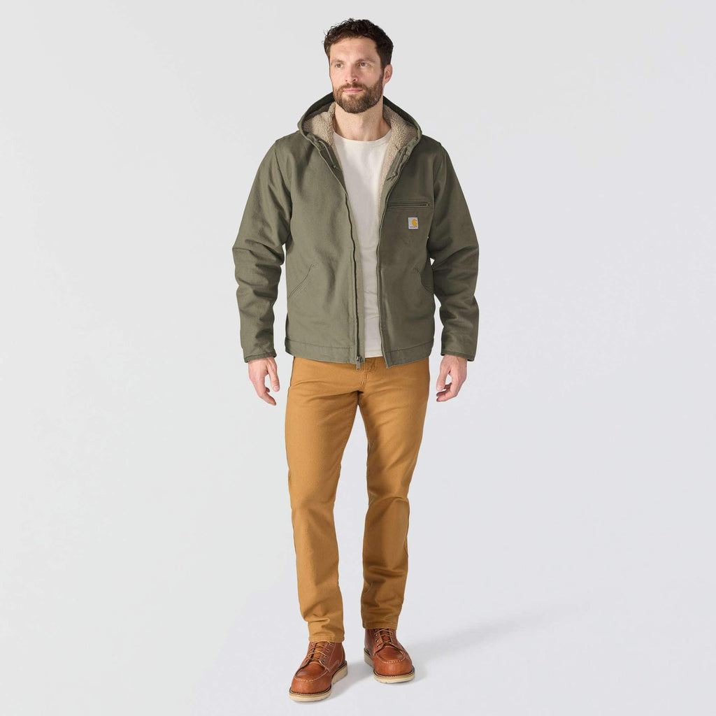 Men's  washed duck sierra sherpa-lined jacket