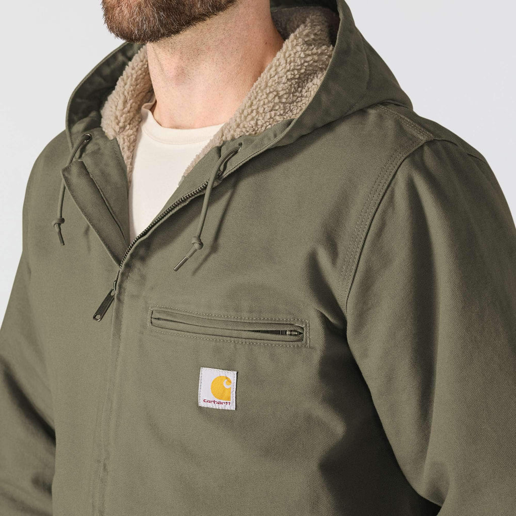 Men's  washed duck sierra sherpa-lined jacket
