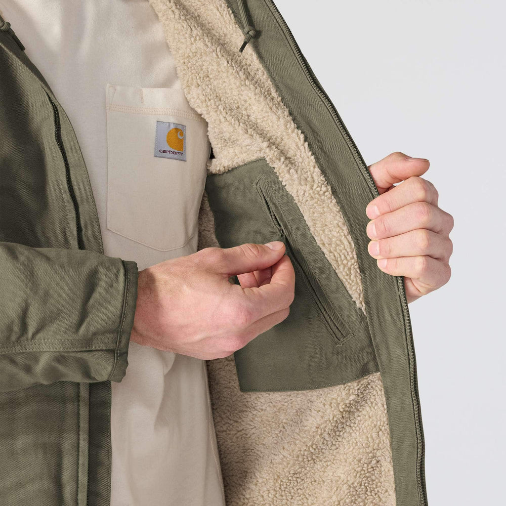 Men's  washed duck sierra sherpa-lined jacket