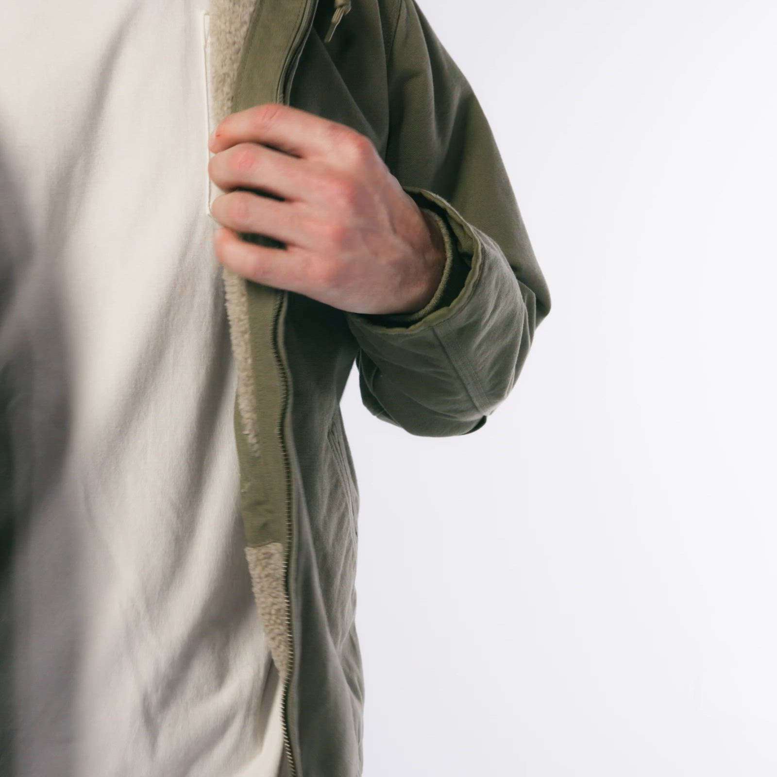 Men's  washed duck sierra sherpa-lined jacket