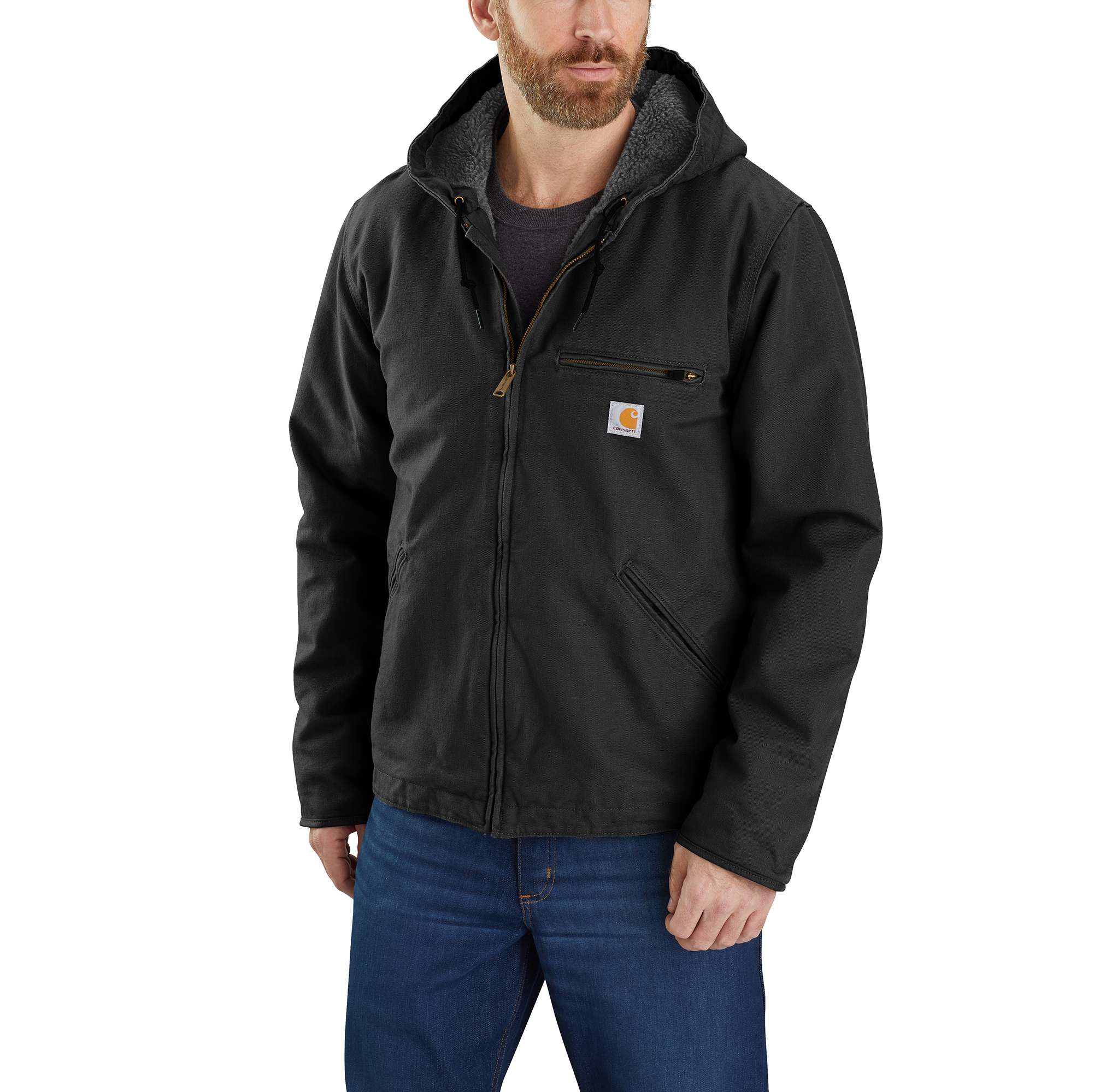 Men's  washed duck sierra sherpa-lined jacket