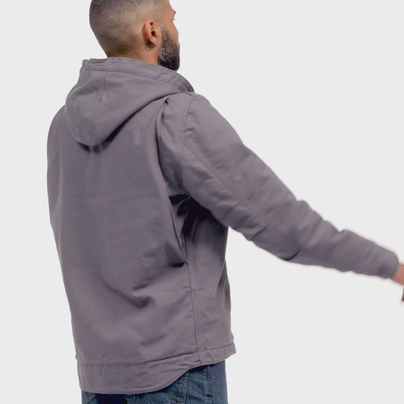 Men's  washed duck sierra sherpa-lined jacket
