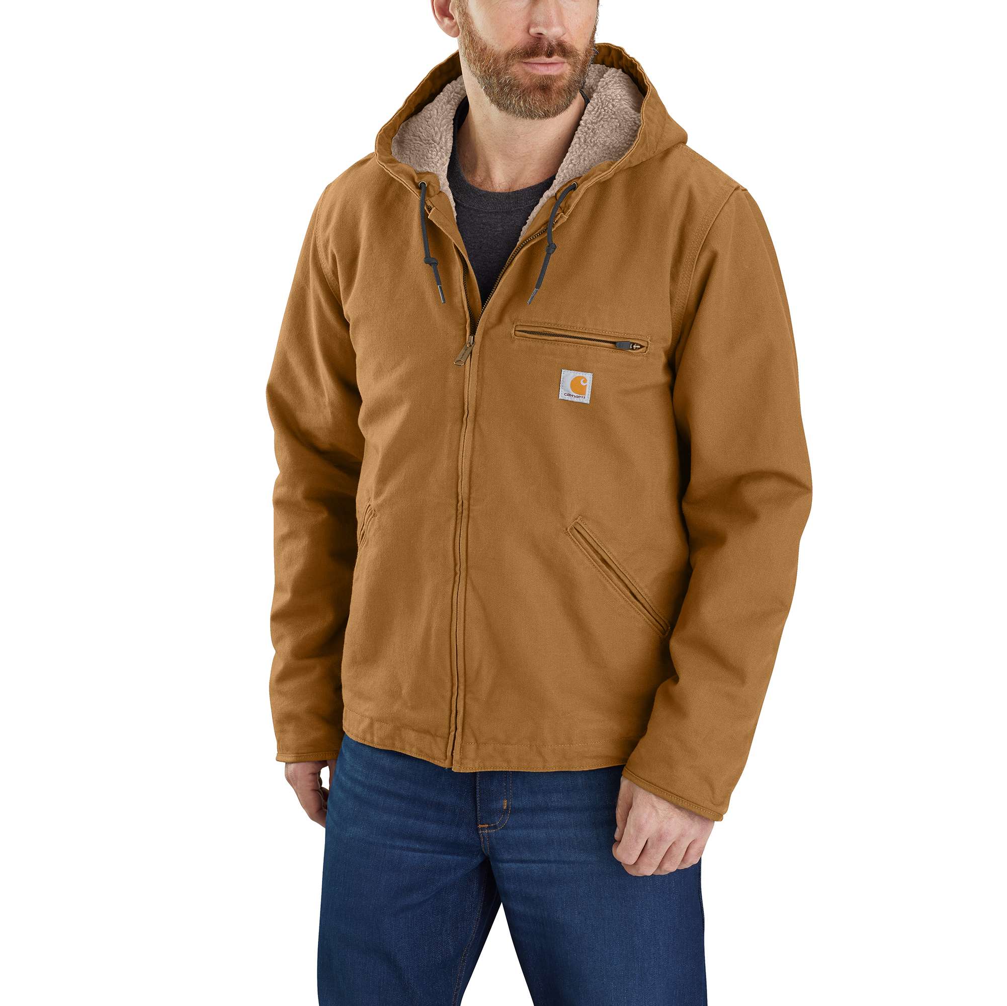 Men's  washed duck sierra sherpa-lined jacket