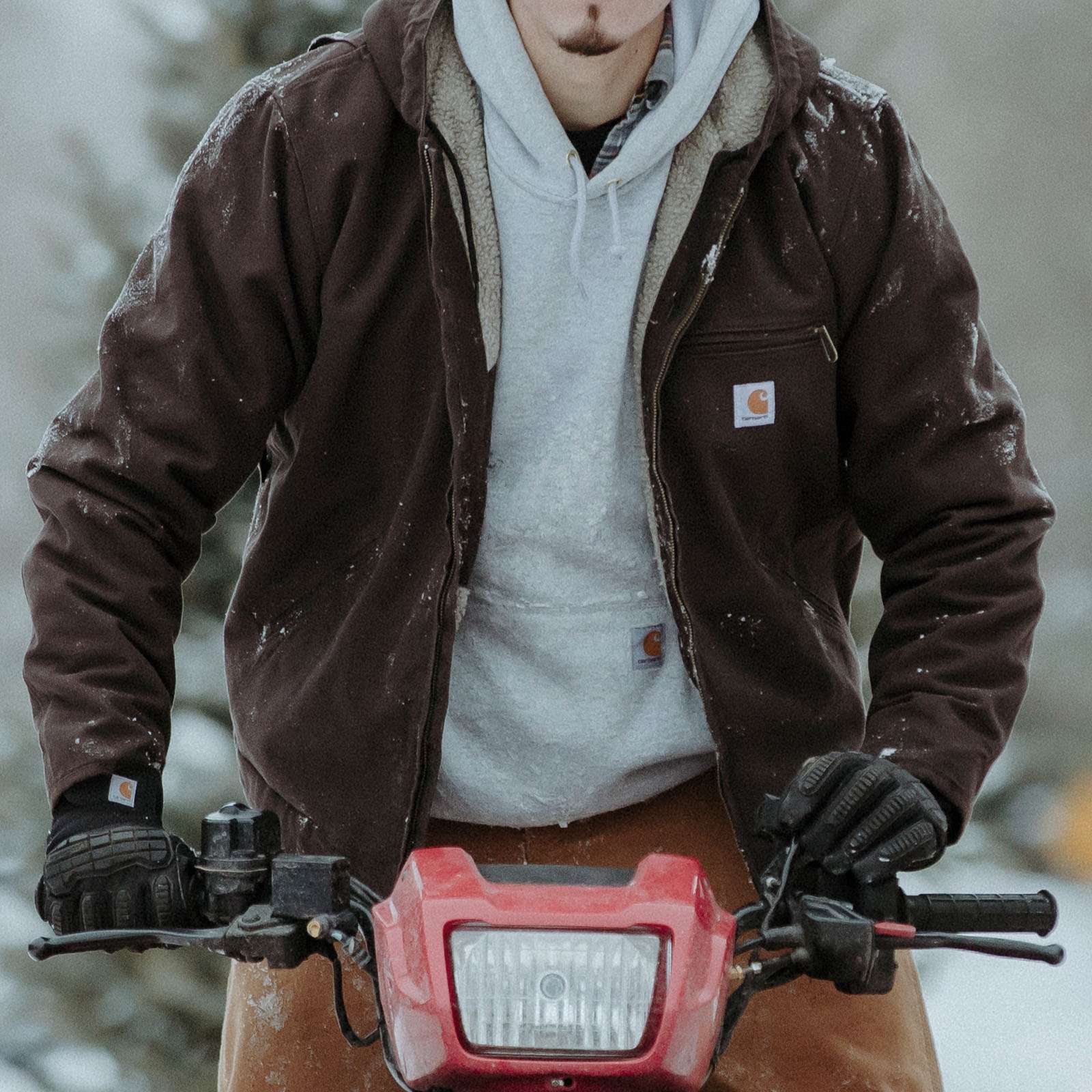 Men's  washed duck sierra sherpa-lined jacket