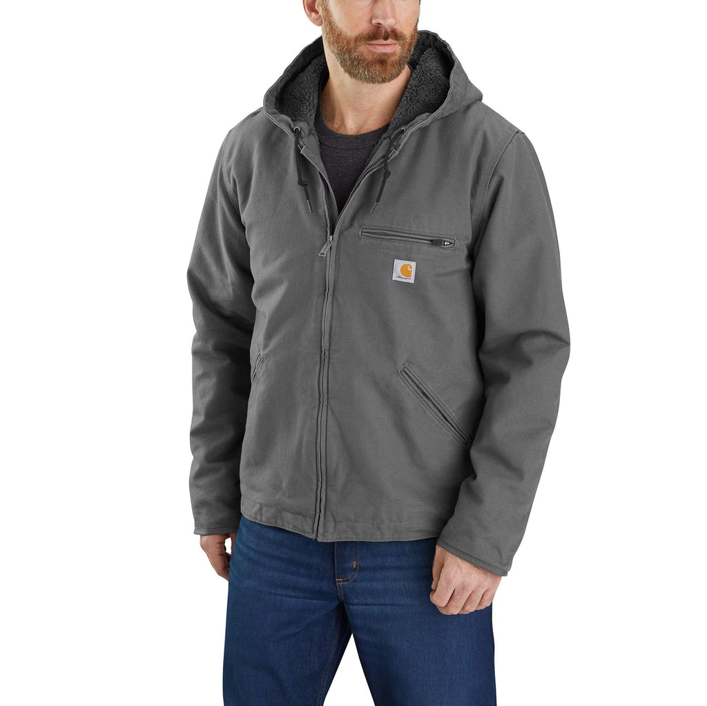 Men's  washed duck sierra sherpa-lined jacket