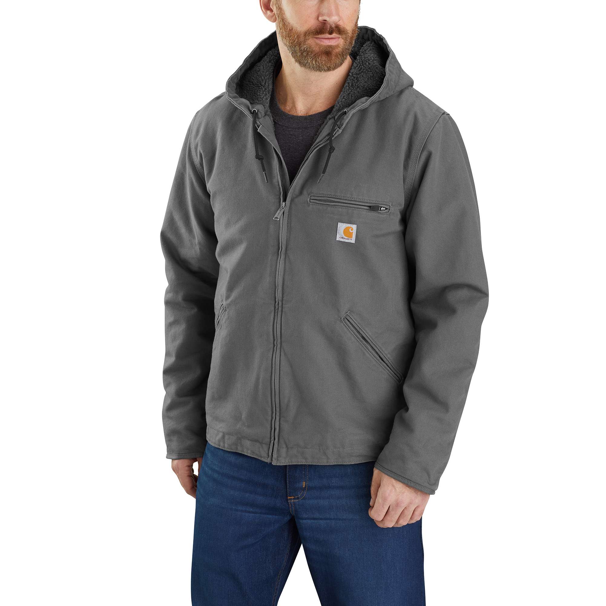 Men's  washed duck sierra sherpa-lined jacket