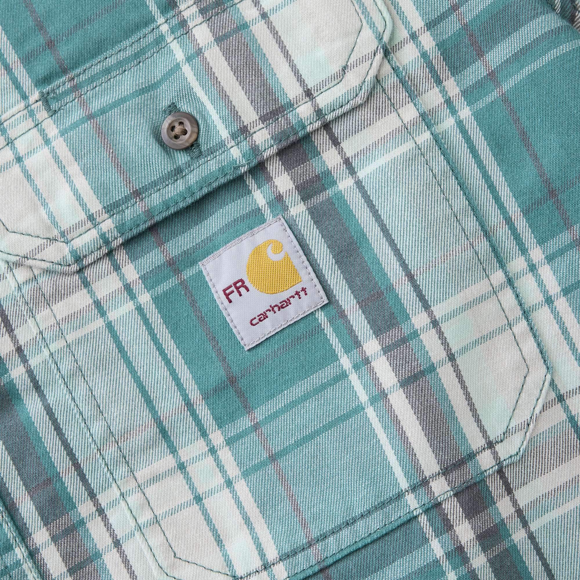 Men's fr loose fit long sleeve twill plaid shirt - flame resistant shirts 