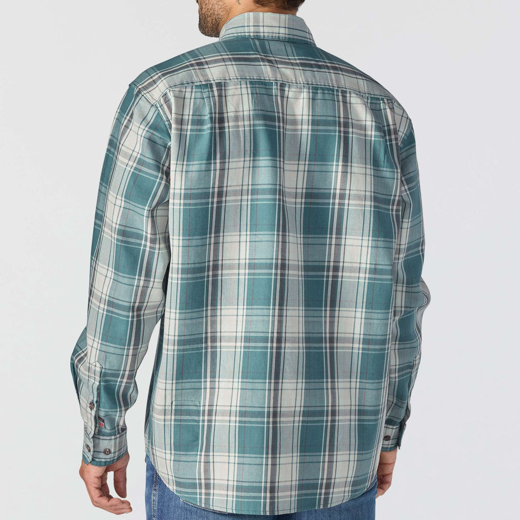 Men's fr loose fit long sleeve twill plaid shirt - flame resistant shirts 