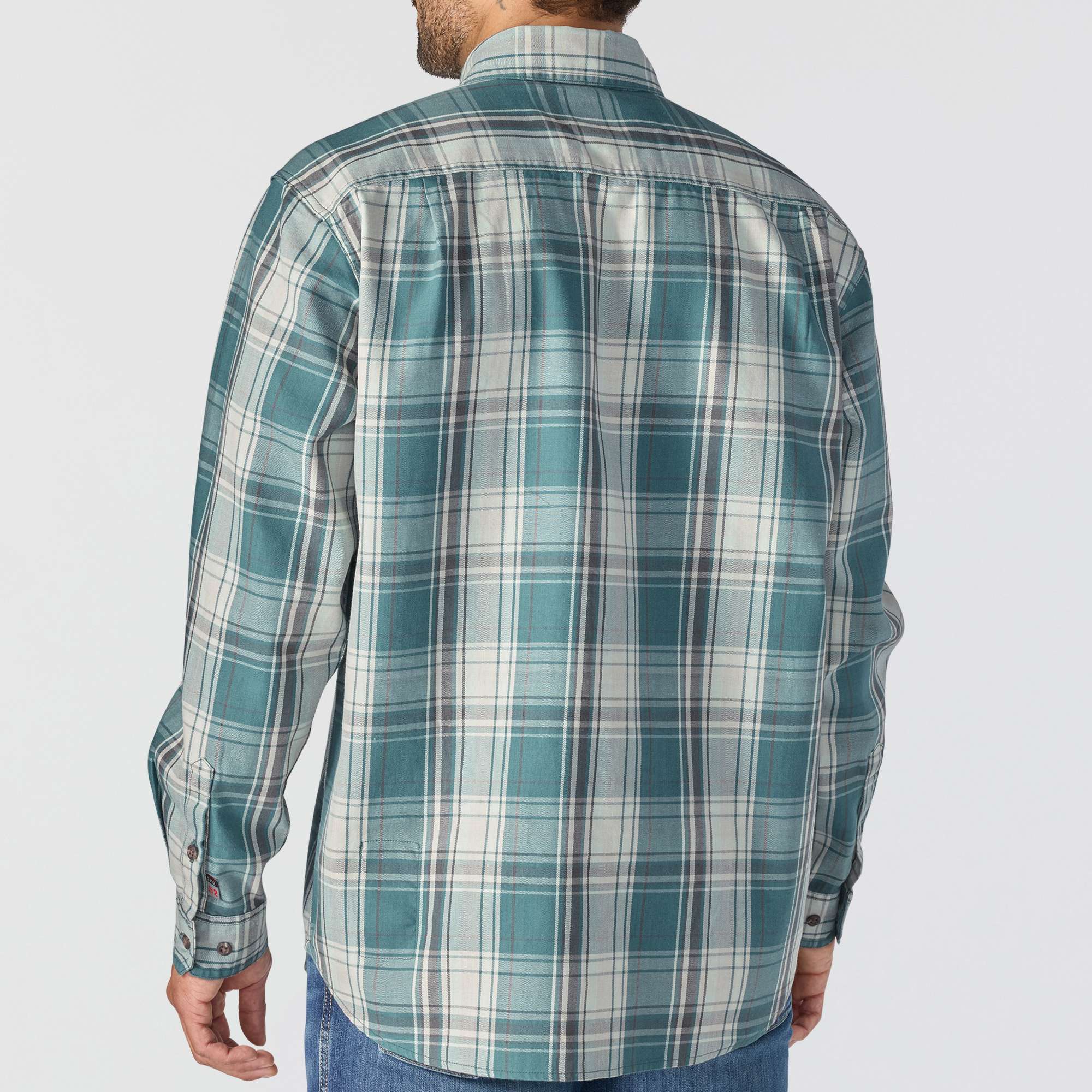 Men's fr loose fit long sleeve twill plaid shirt - flame resistant shirts 