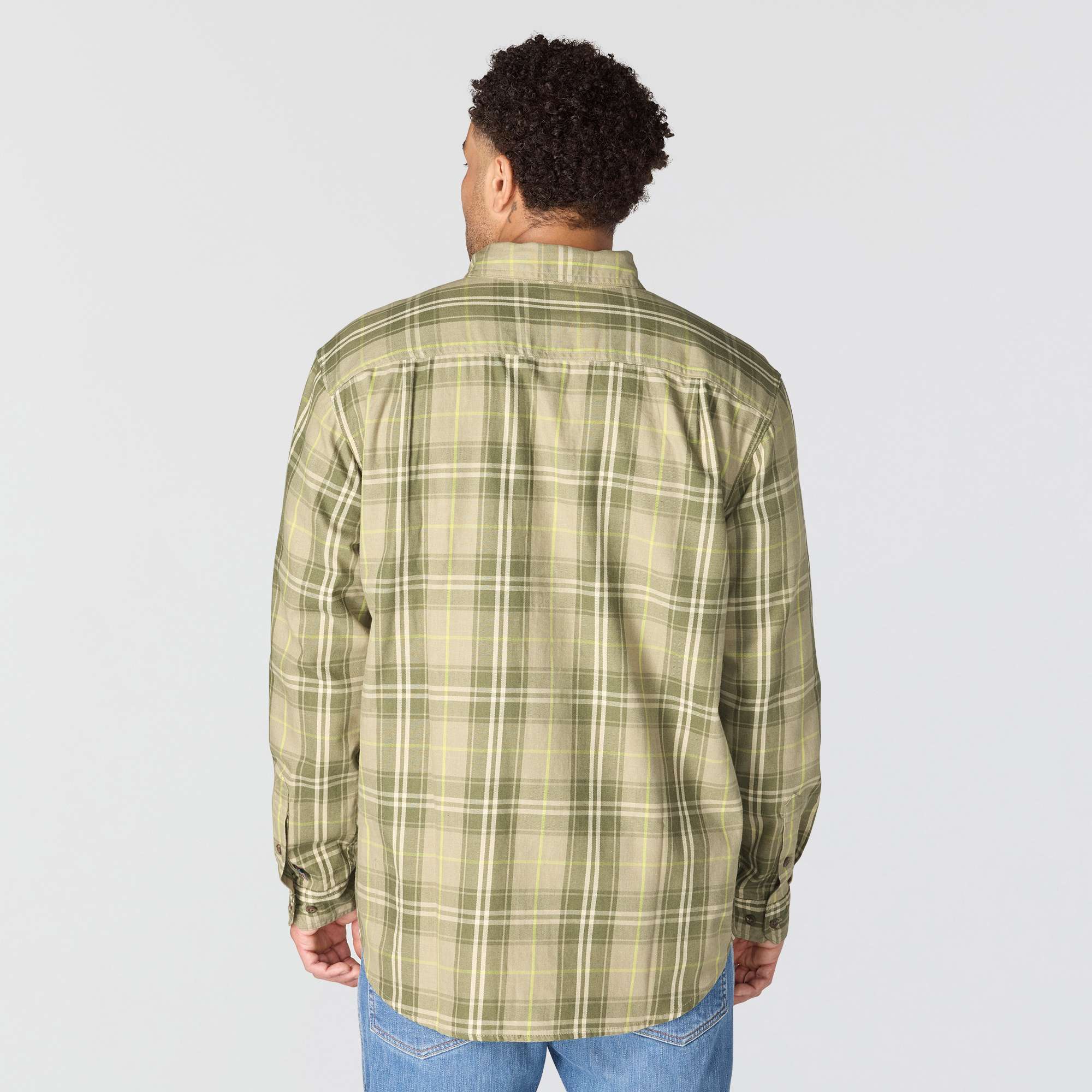 Men's fr loose fit long sleeve twill plaid shirt - flame resistant shirts 