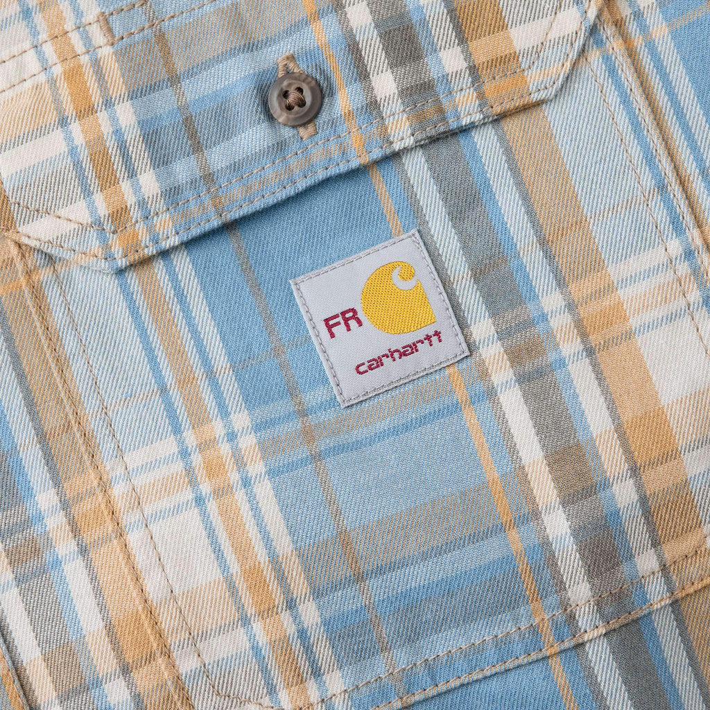 Men's fr loose fit long sleeve twill plaid shirt - flame resistant shirts 