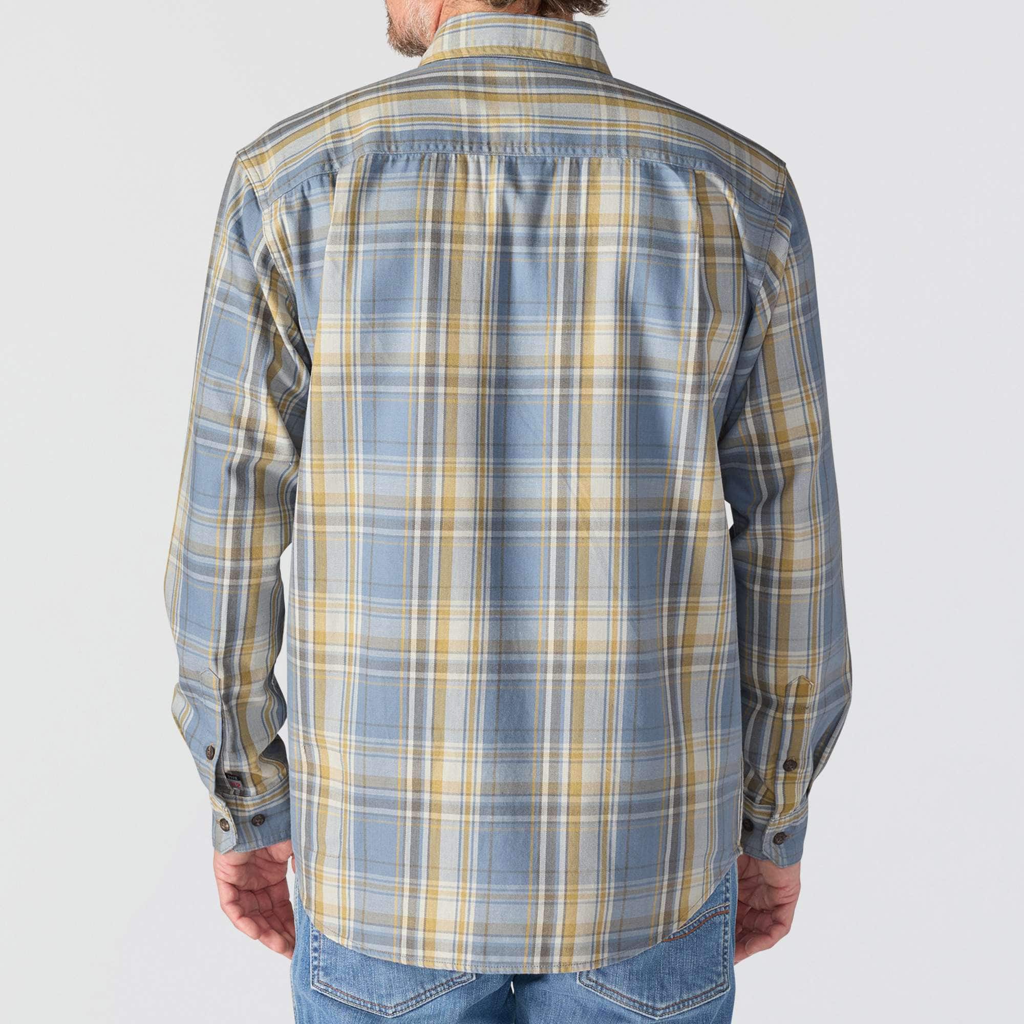 Men's fr loose fit long sleeve twill plaid shirt - flame resistant shirts 