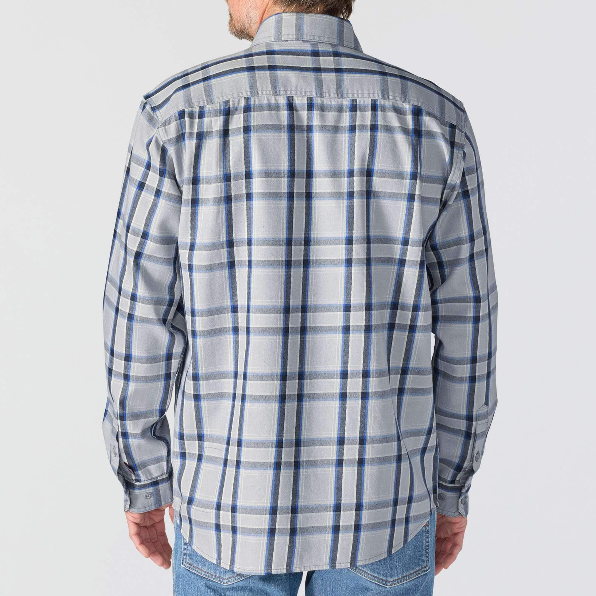 Men's fr loose fit long sleeve twill plaid shirt - flame resistant shirts 
