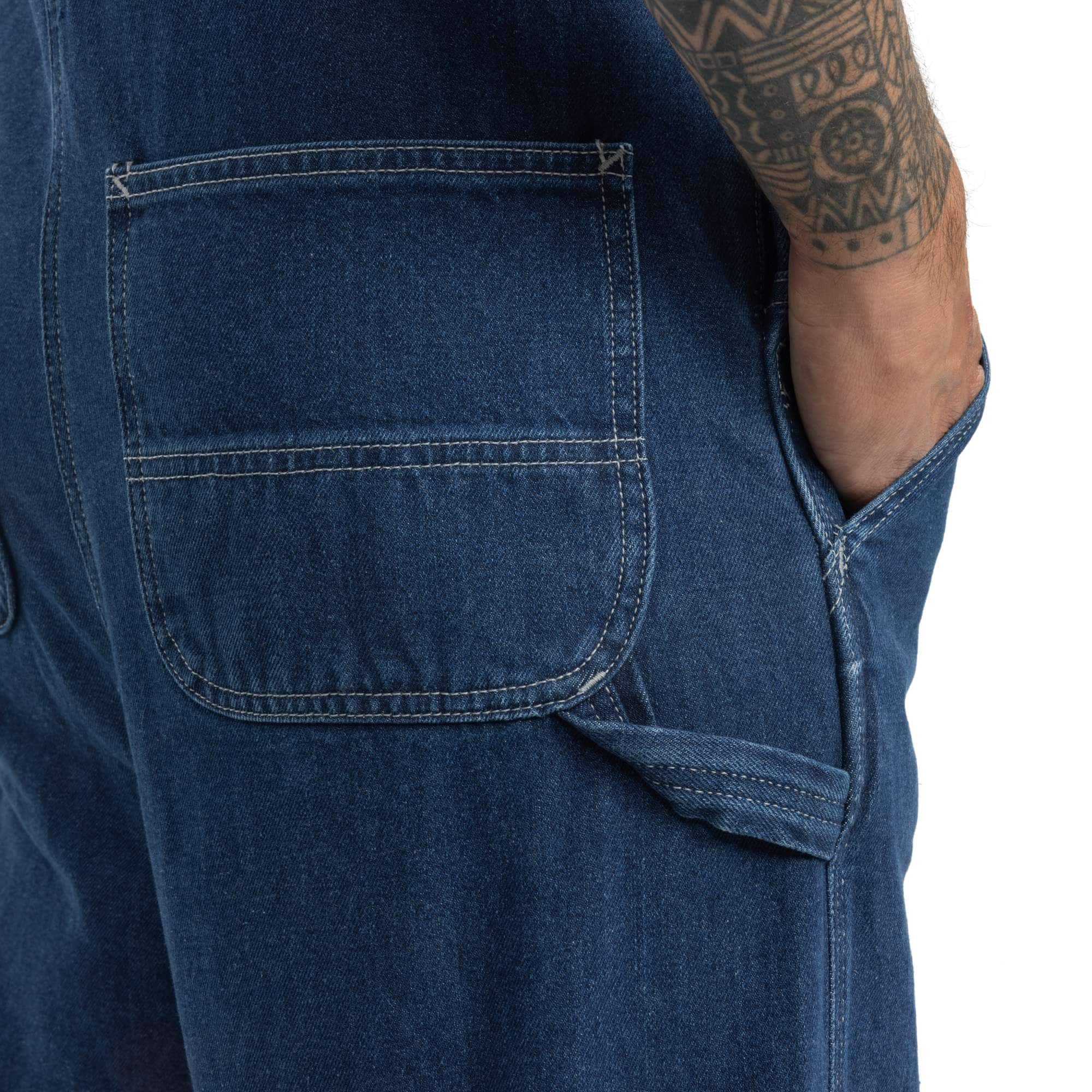 Men's loose fit denim overalls
