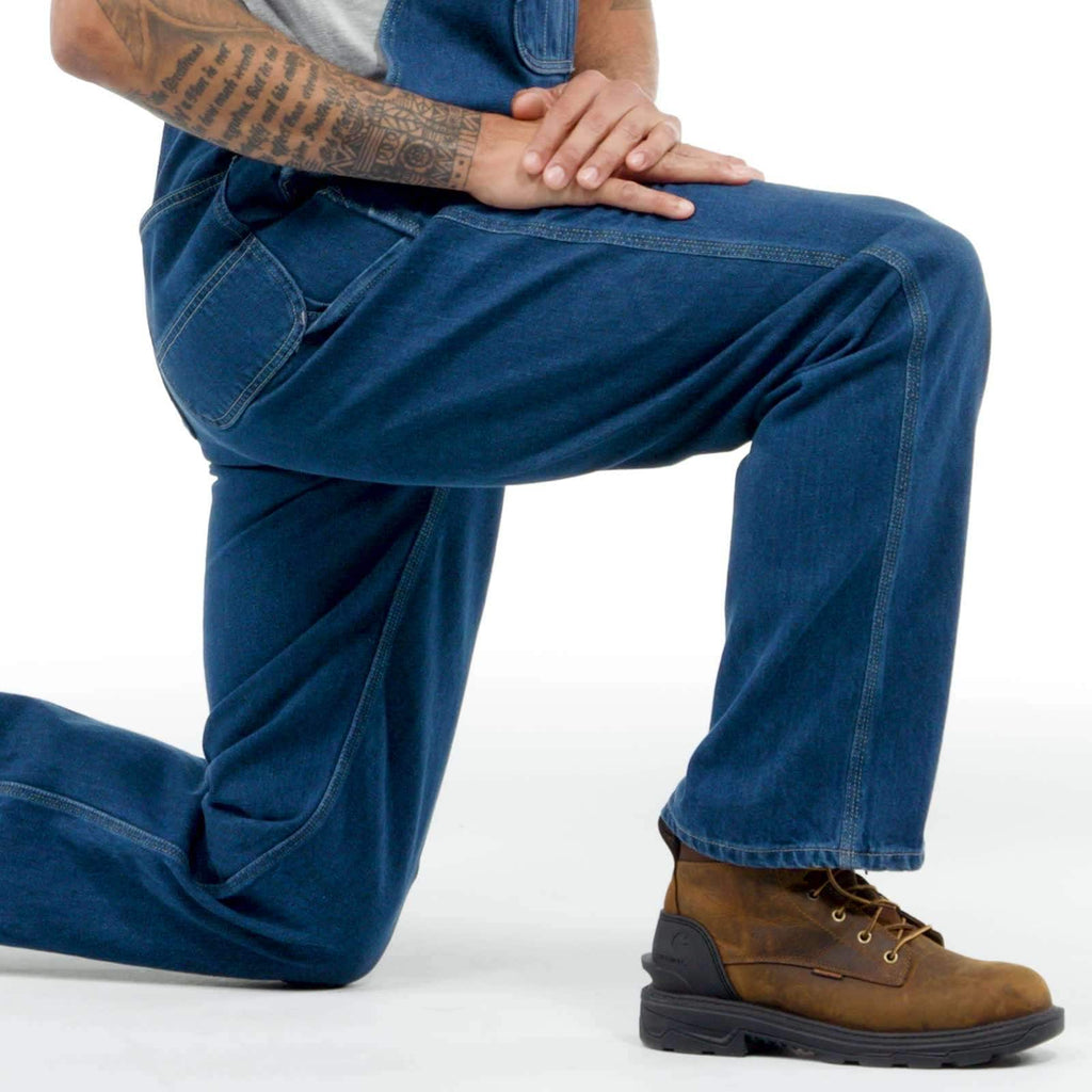 Men's loose fit denim overalls