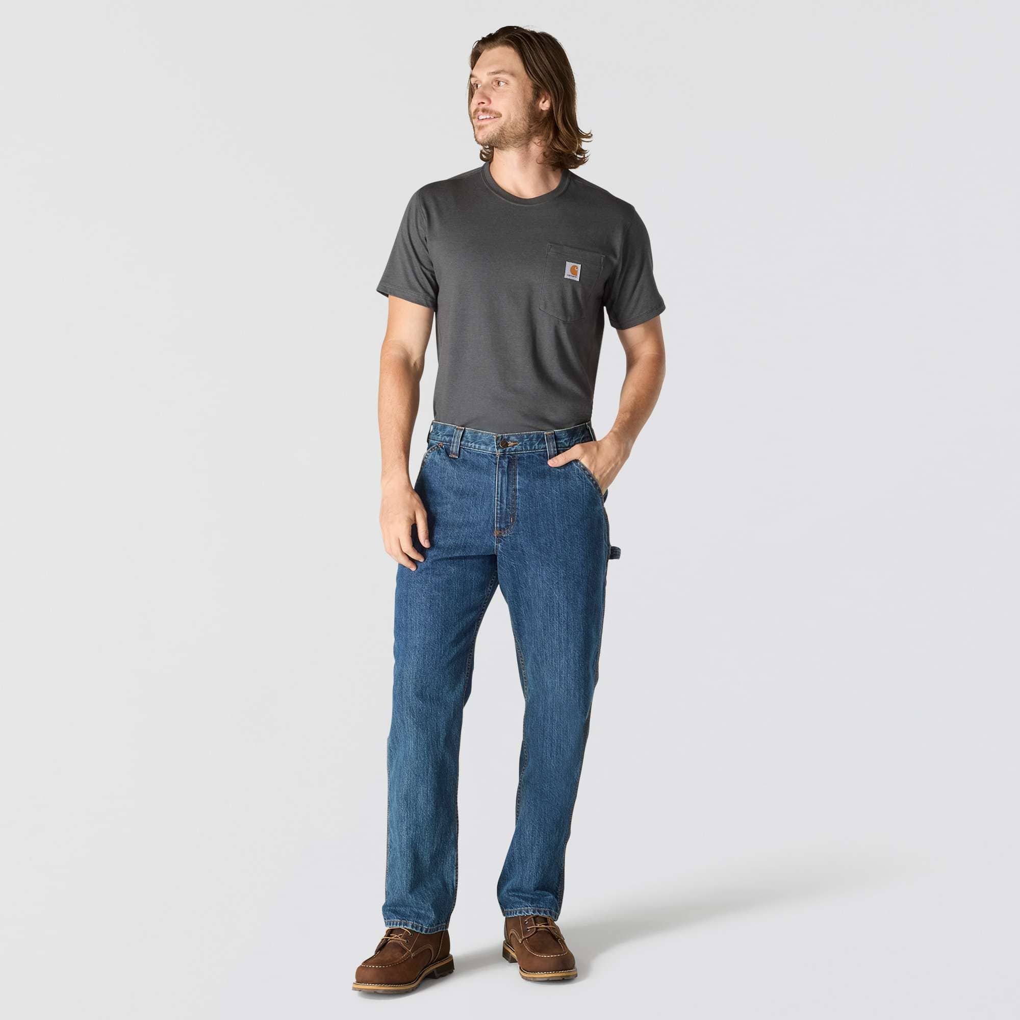 Men's loose straight work jeans