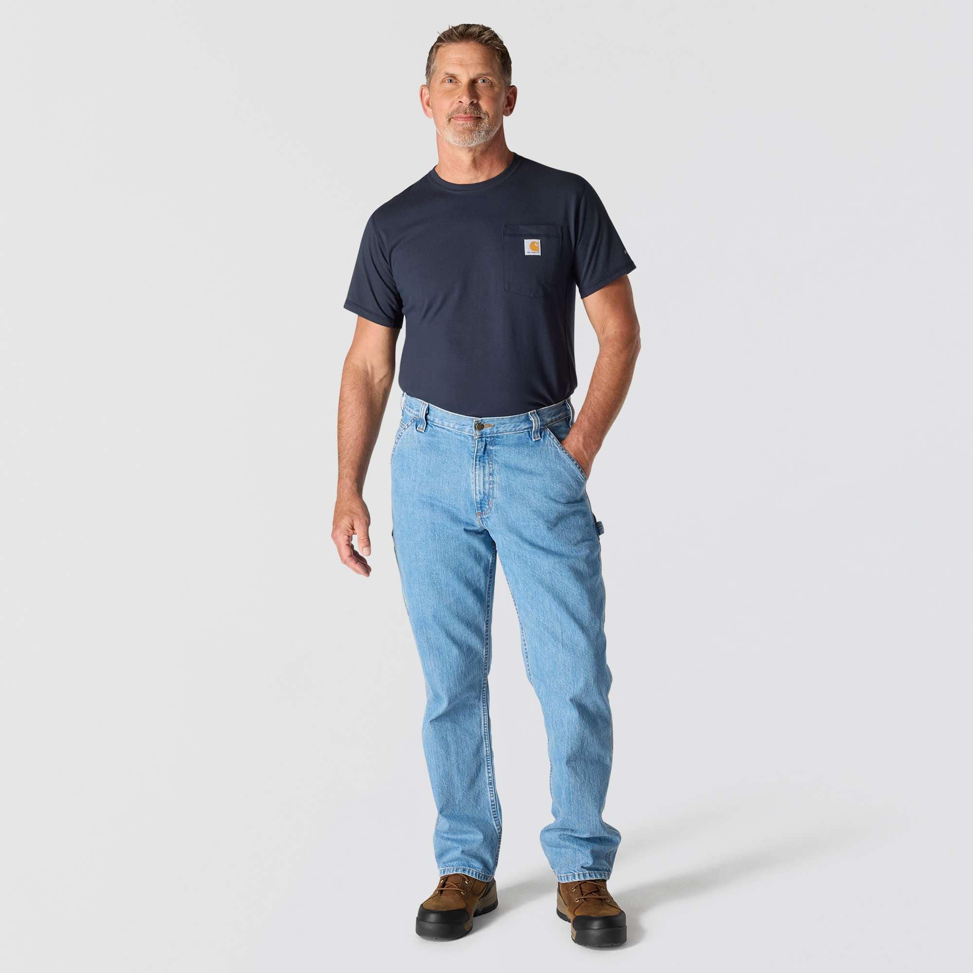 Men's loose straight work jeans