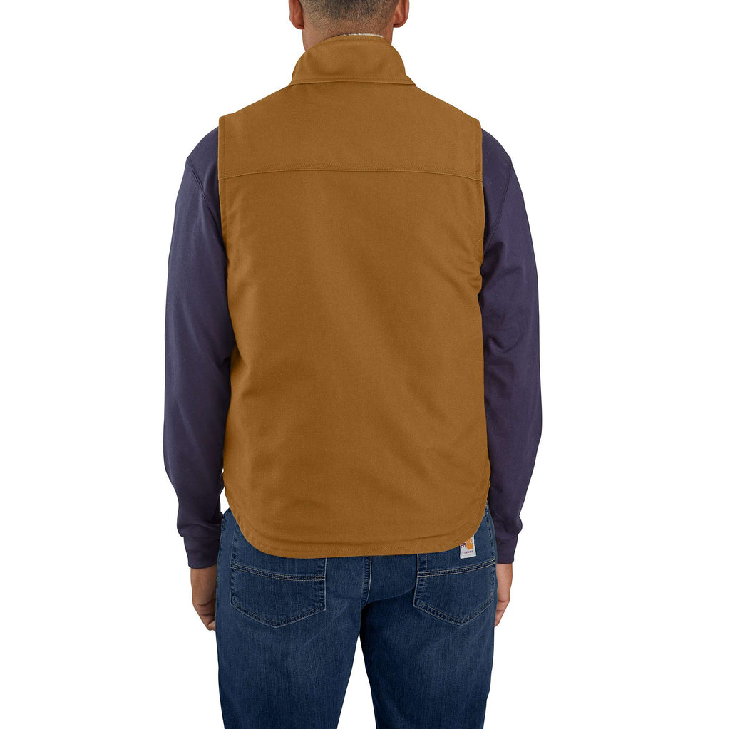 Men's fr duck mock neck sherpa-lined vest - flame resistant vests
