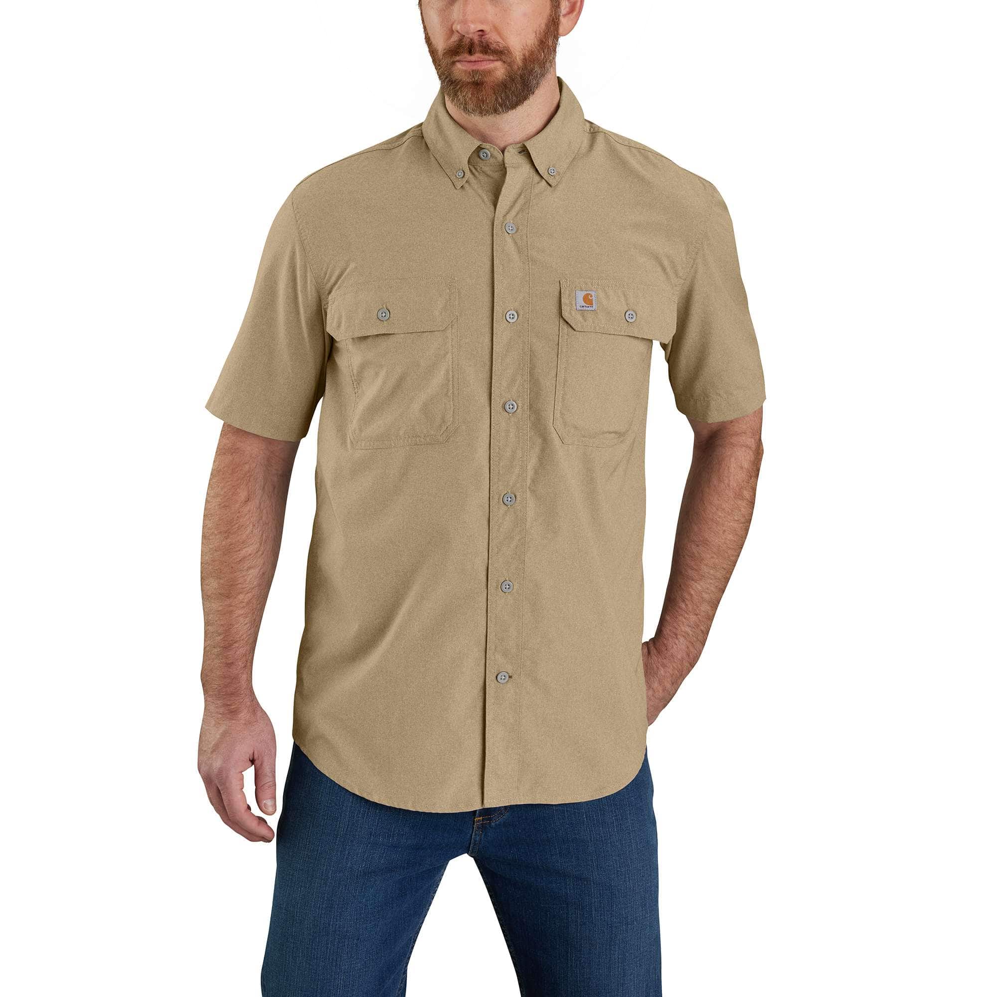 Men's force sun defender™ chambray relaxed fit short sleeve shirt - sun protection shirts