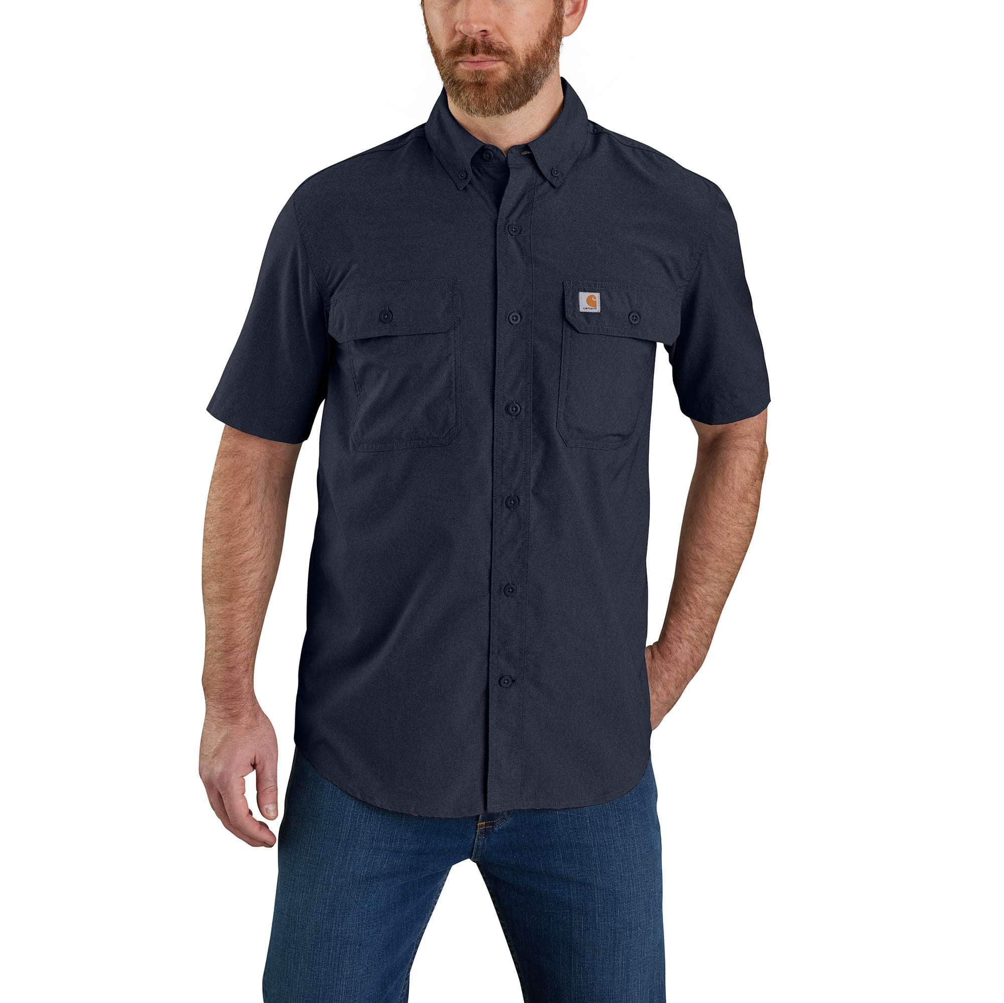 Men's force sun defender™ chambray relaxed fit short sleeve shirt - sun protection shirts