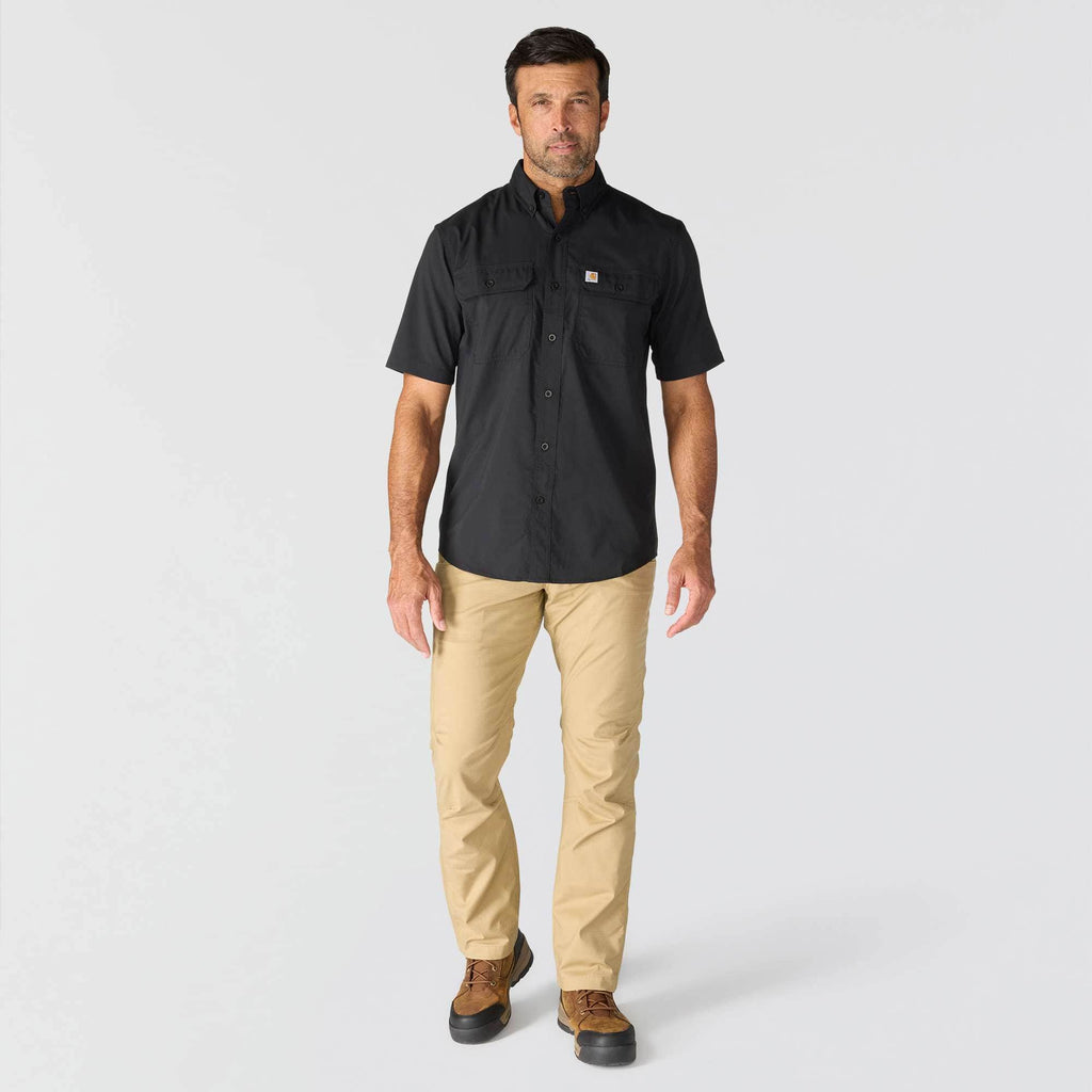 Men's force sun defender™ chambray relaxed fit short sleeve shirt - sun protection shirts