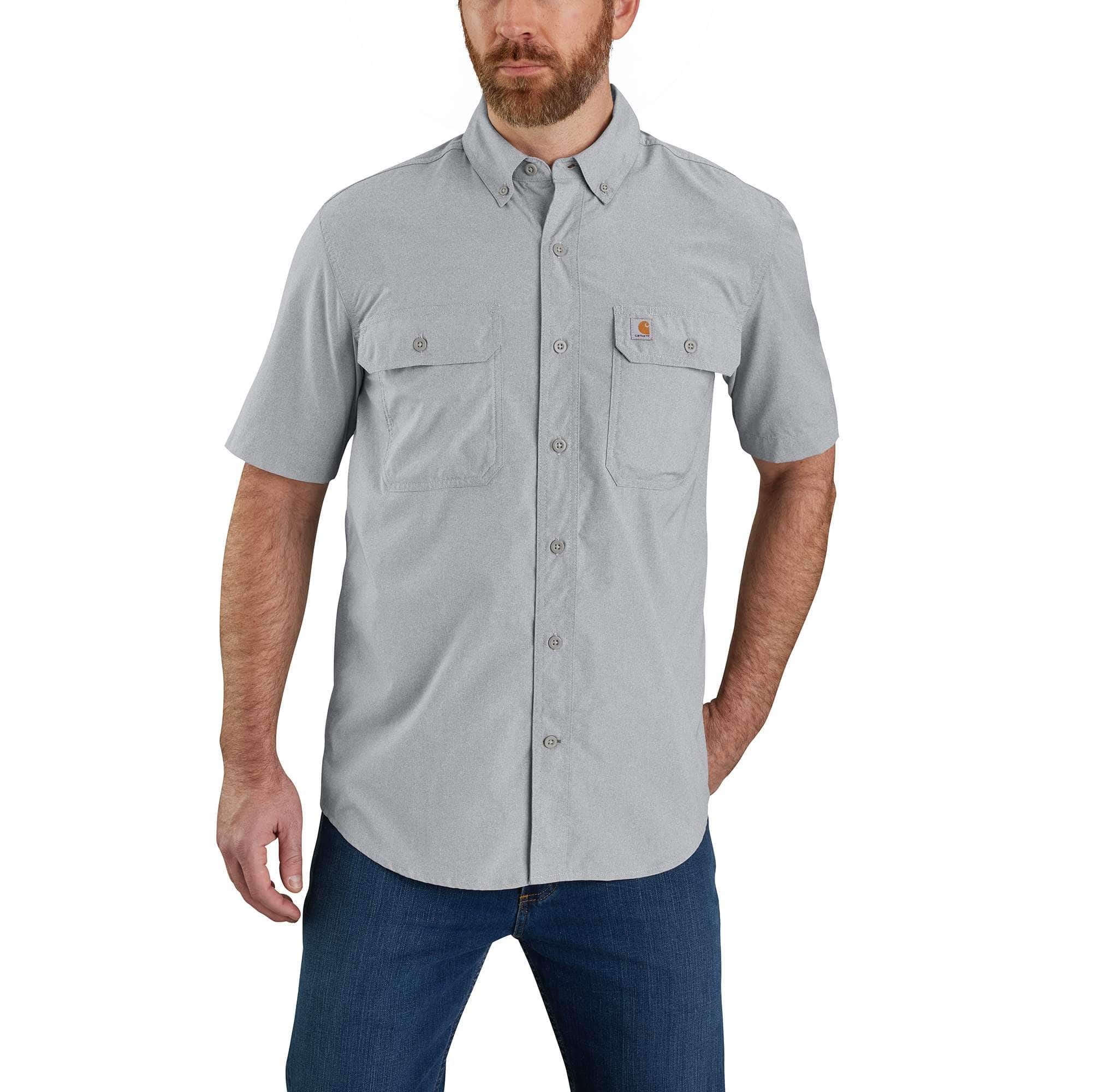 Men's force sun defender™ chambray relaxed fit short sleeve shirt - sun protection shirts
