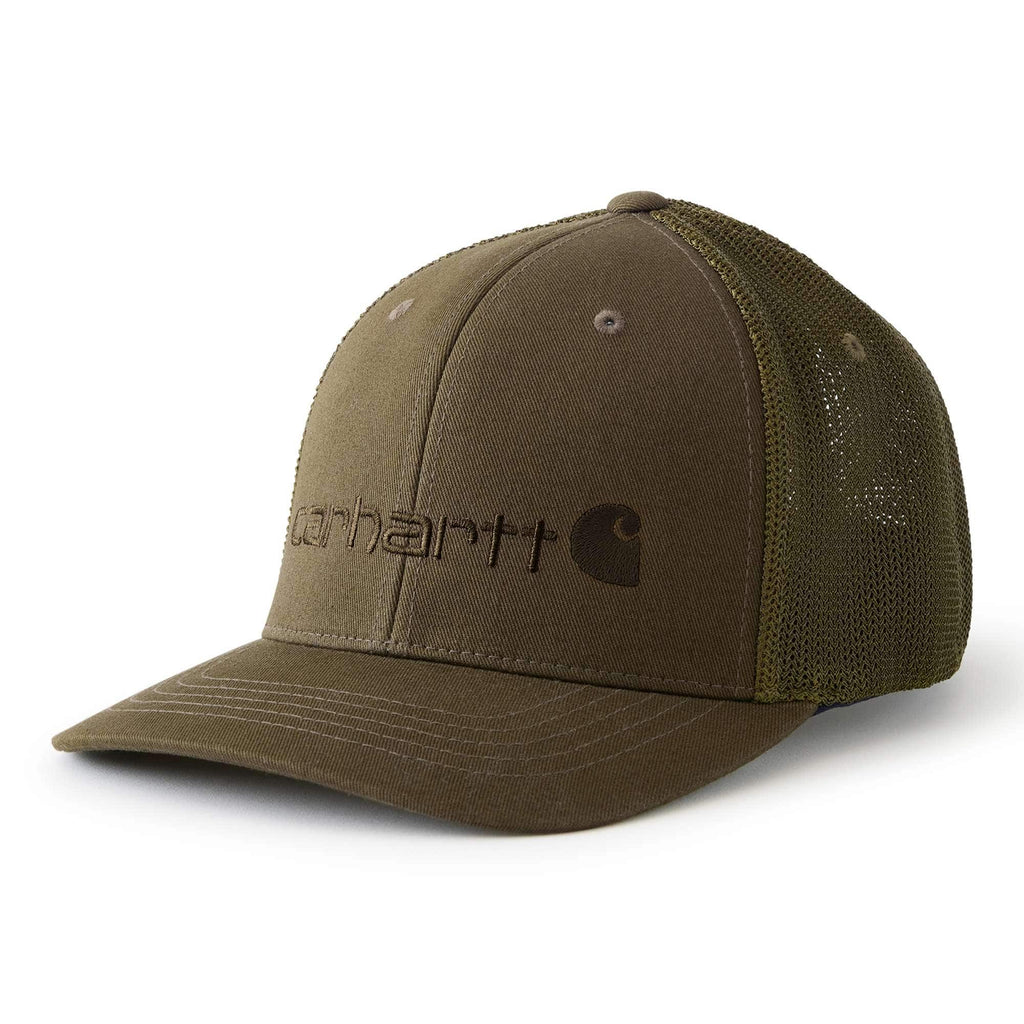 Rugged flex™ fitted canvas mesh-back logo graphic cap
